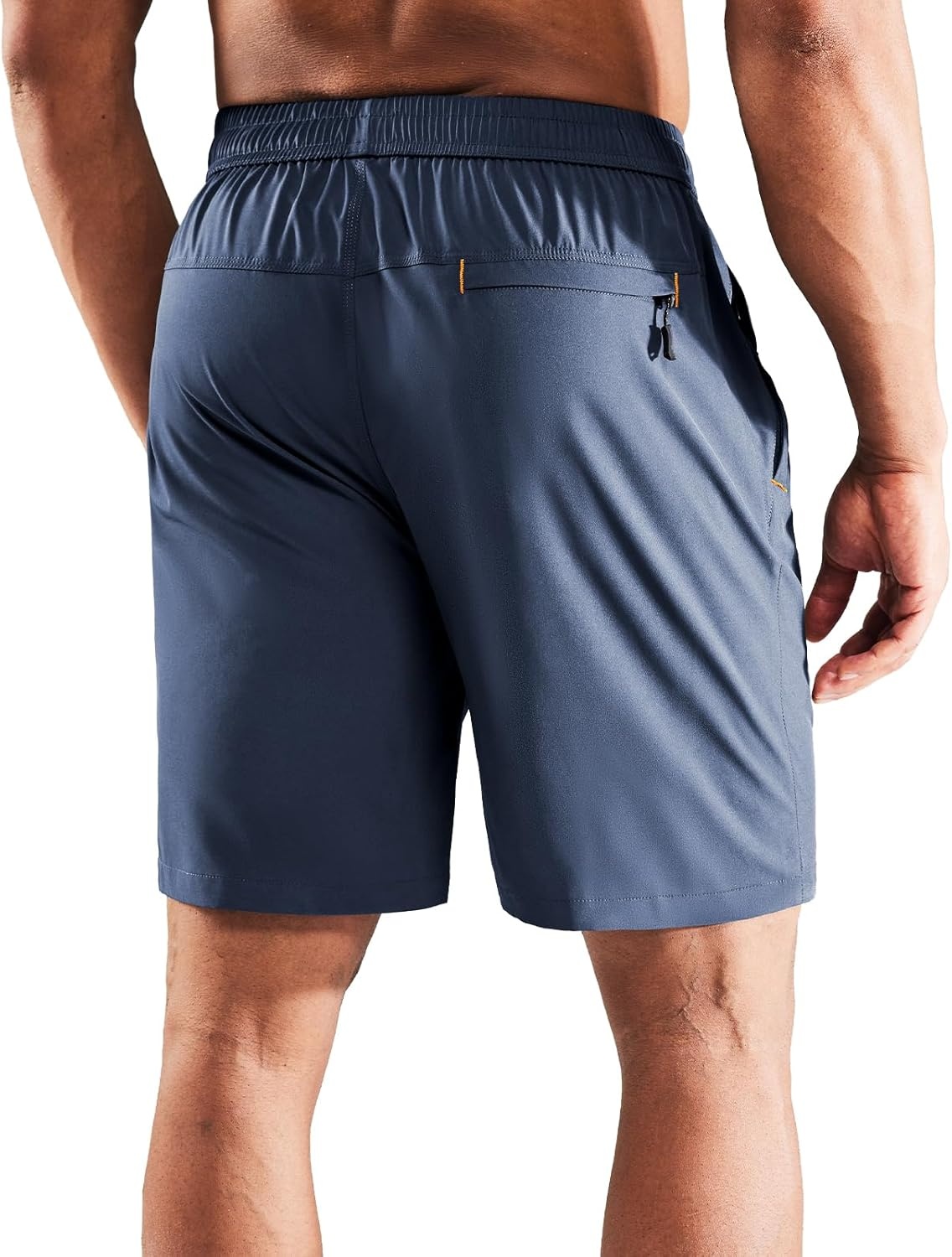 image:imageMIER Mens Quick Dry Running Shorts with Zipper Pocket Elastic Waist Athletic Workout Exercise ShortsDeep Blue