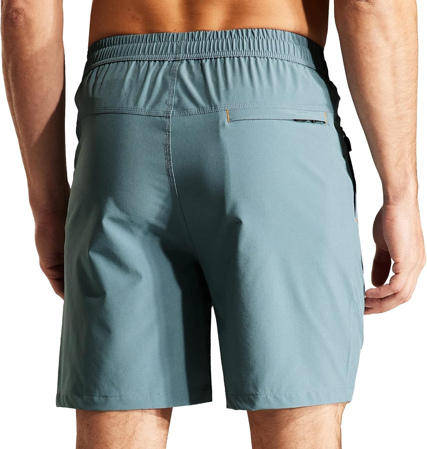 image:imageMIER Mens Quick Dry Running Shorts with Zipper Pocket Elastic Waist Athletic Workout Exercise ShortsGrey Blue