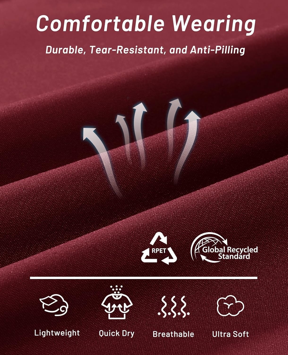 image:imageMIER Mens Quick Dry Running Shorts with Zipper Pocket Elastic Waist Athletic Workout Exercise ShortsMaroon