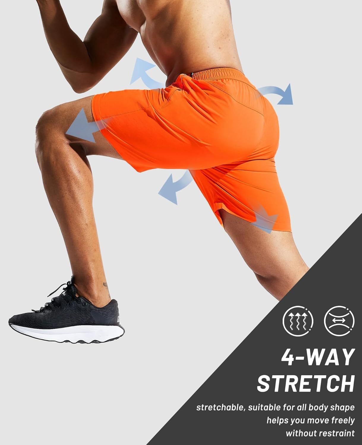 image:imageMIER Mens Quick Dry Running Shorts with Zipper Pocket Elastic Waist Athletic Workout Exercise ShortsOrange