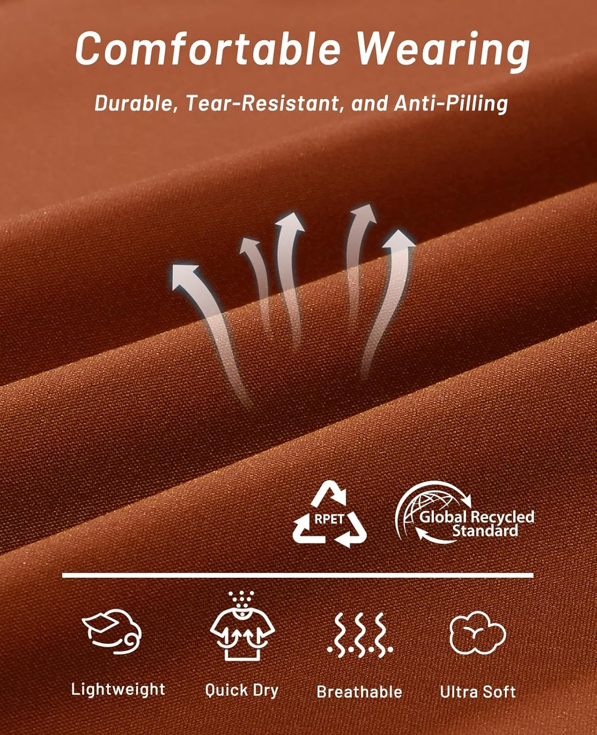 image:imageMIER Mens Quick Dry Running Shorts with Zipper Pocket Elastic Waist Athletic Workout Exercise ShortsRust Brown