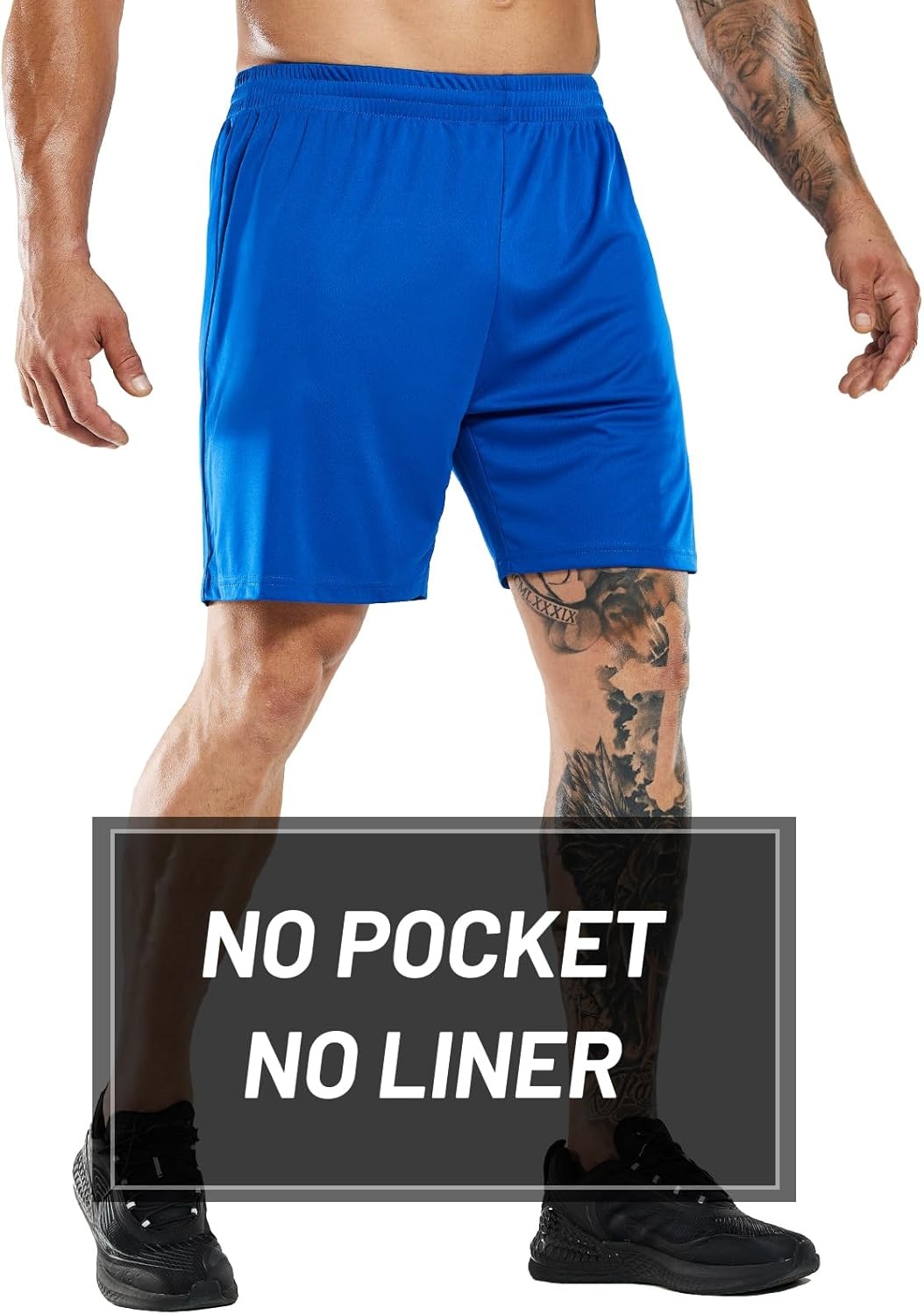 image:imageMIER Mens QuickDry AthleticSoccerBasketball Shorts Without Pockets No Liner Running Workout Training Active ShortsBlue