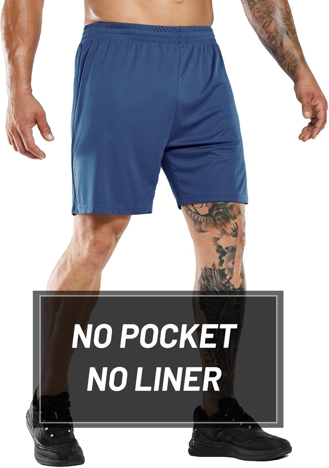image:imageMIER Mens QuickDry AthleticSoccerBasketball Shorts Without Pockets No Liner Running Workout Training Active ShortsDark Blue