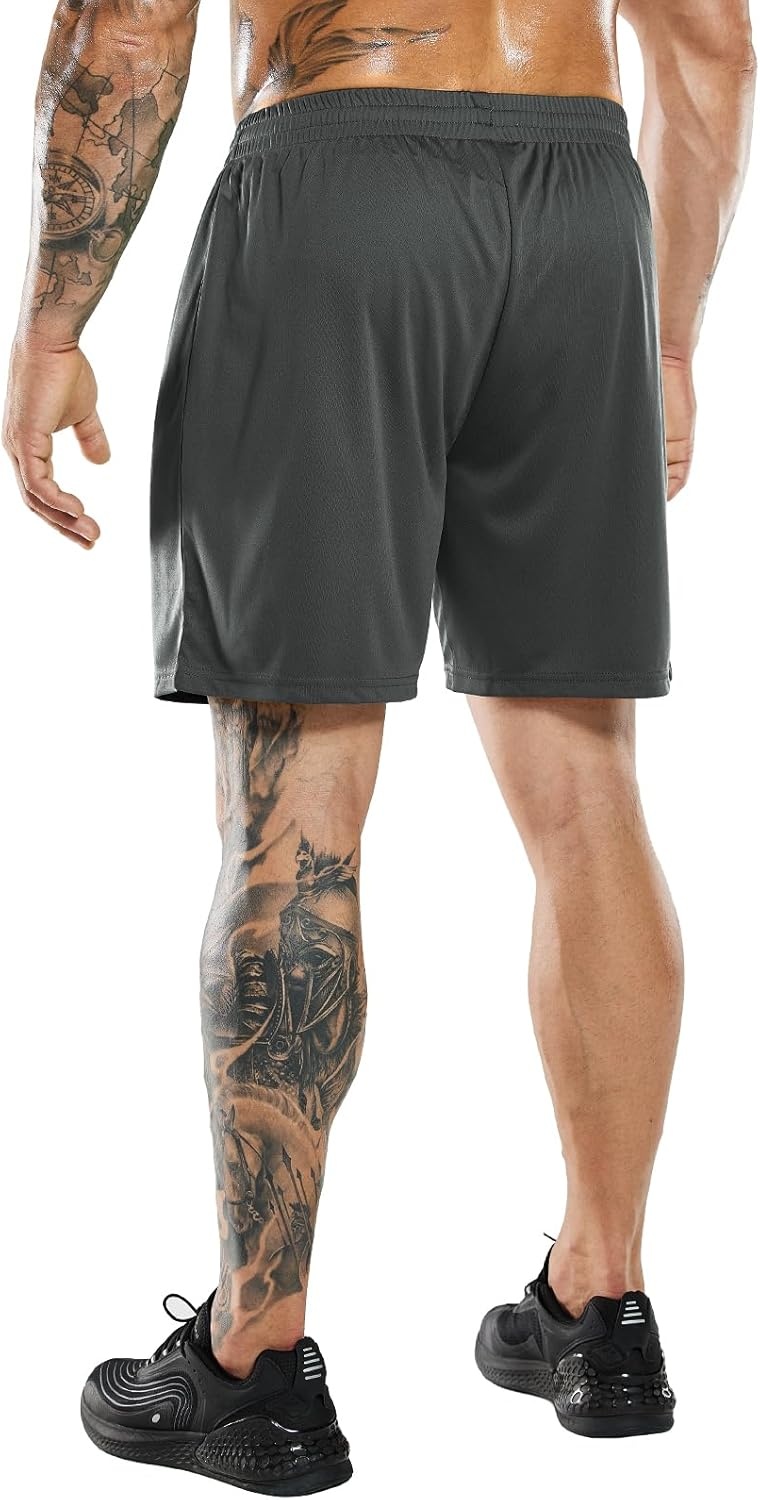 image:imageMIER Mens QuickDry AthleticSoccerBasketball Shorts Without Pockets No Liner Running Workout Training Active ShortsGrey