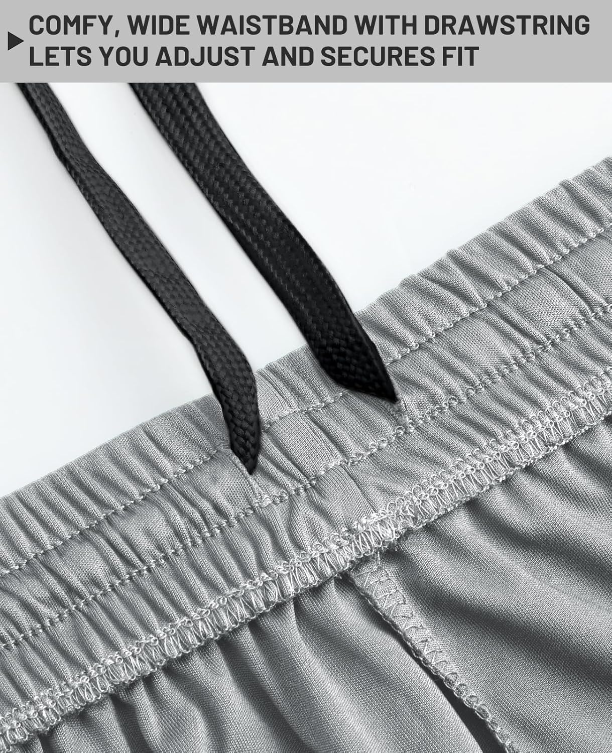 image:imageMIER Mens QuickDry AthleticSoccerBasketball Shorts Without Pockets No Liner Running Workout Training Active ShortsLight Grey