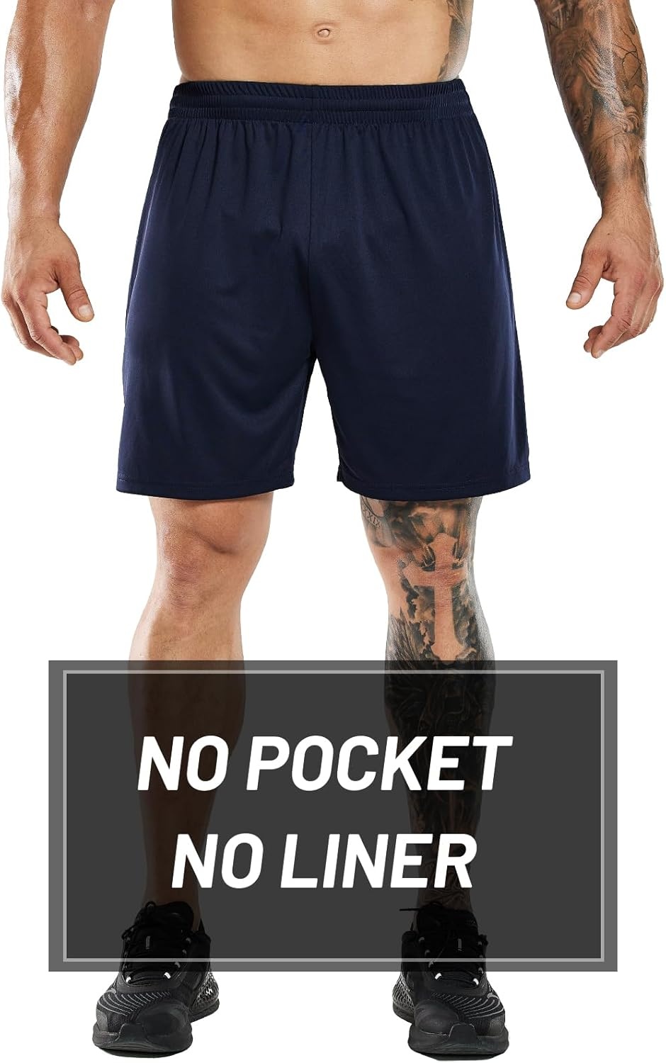 image:imageMIER Mens QuickDry AthleticSoccerBasketball Shorts Without Pockets No Liner Running Workout Training Active ShortsNavy