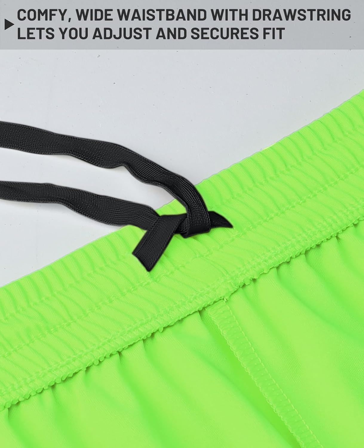 image:imageMIER Mens QuickDry AthleticSoccerBasketball Shorts Without Pockets No Liner Running Workout Training Active ShortsNeon Green
