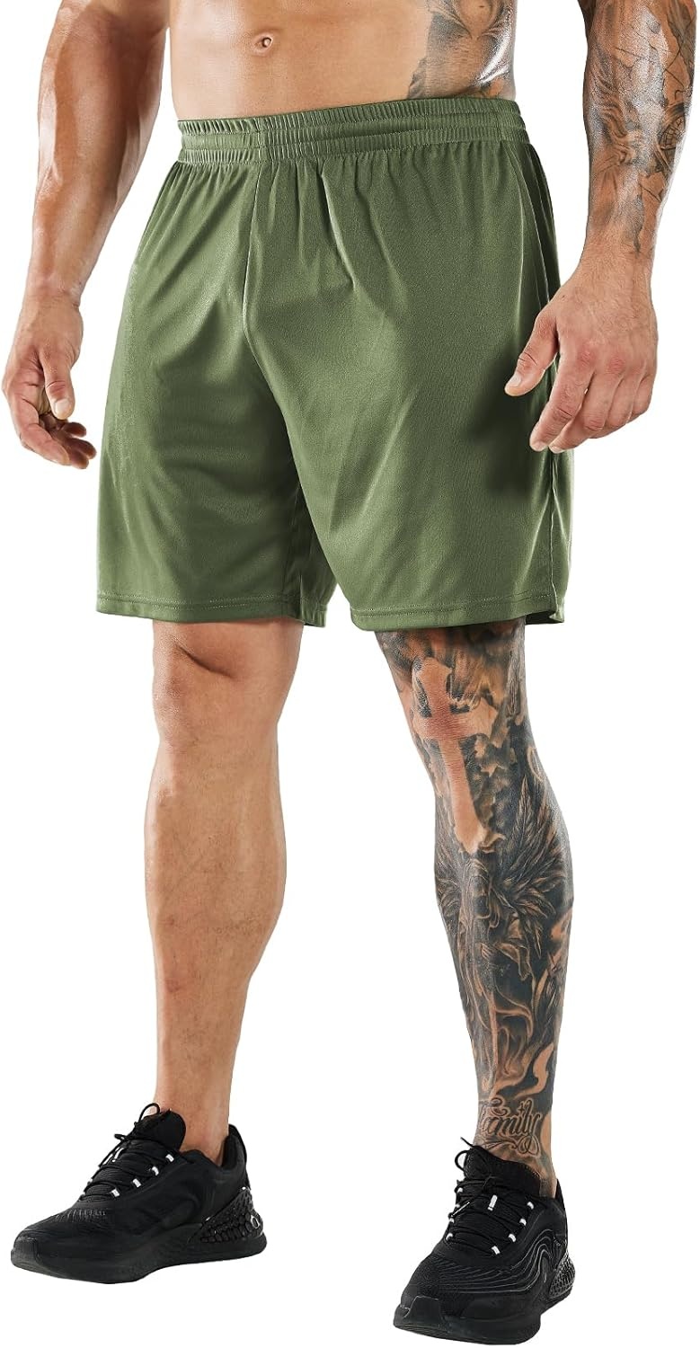 image:imageMIER Mens QuickDry AthleticSoccerBasketball Shorts Without Pockets No Liner Running Workout Training Active ShortsOlive