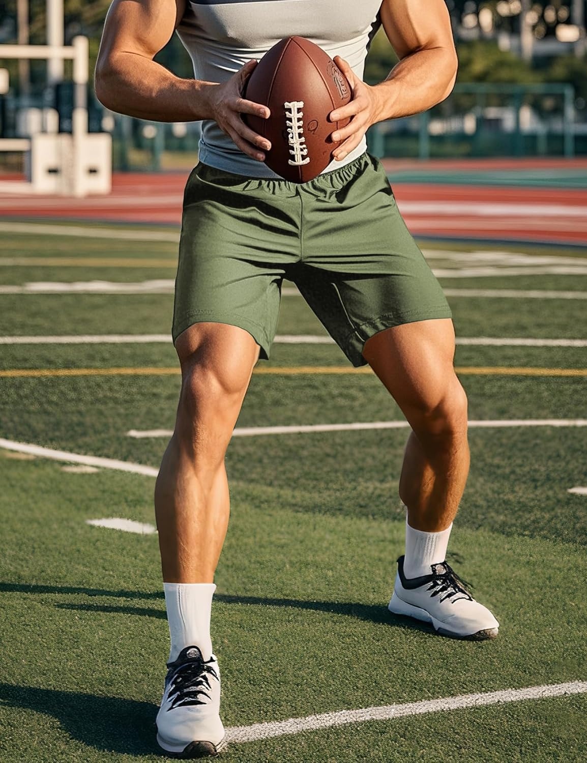 image:imageMIER Mens QuickDry AthleticSoccerBasketball Shorts Without Pockets No Liner Running Workout Training Active ShortsOlive