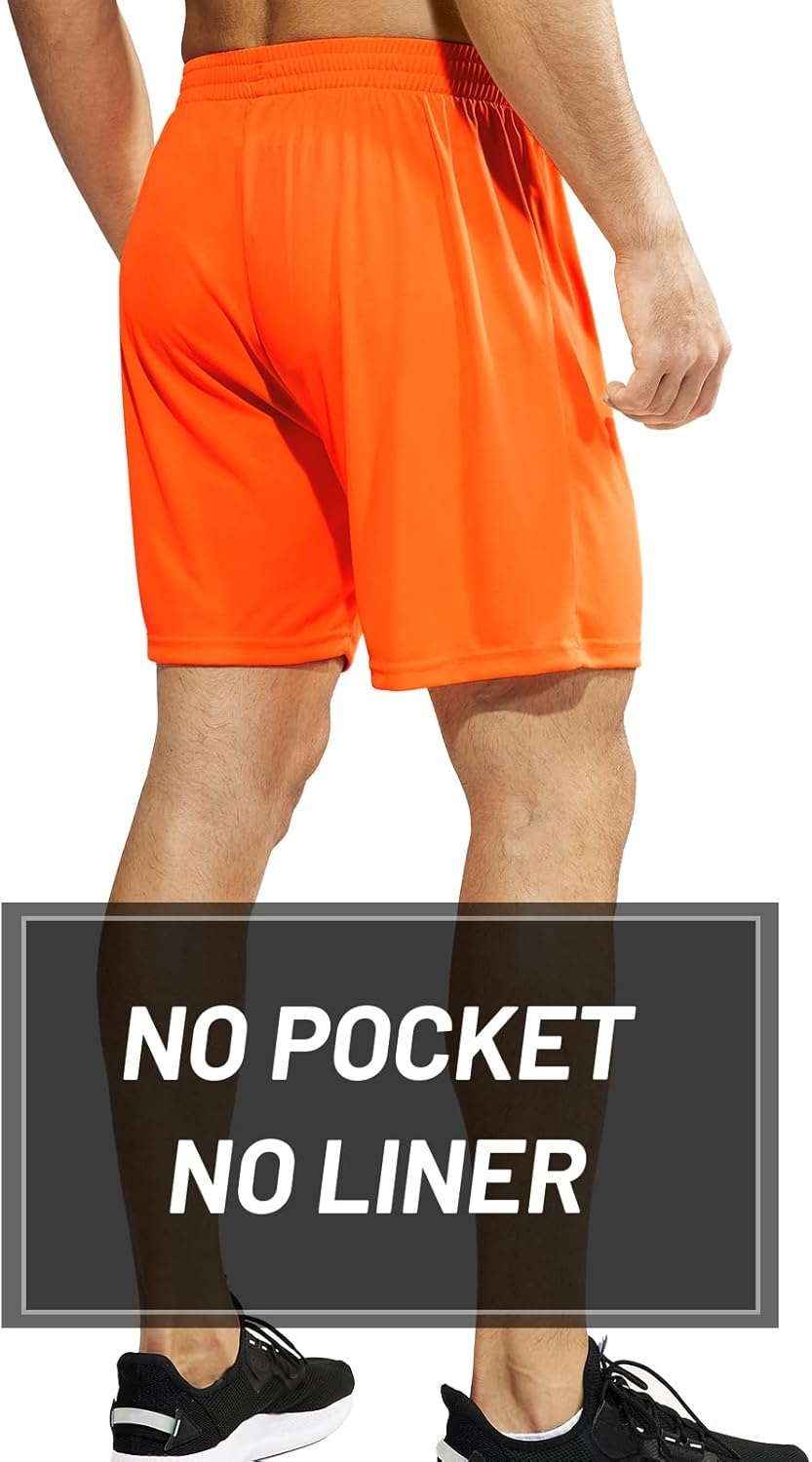 image:imageMIER Mens QuickDry AthleticSoccerBasketball Shorts Without Pockets No Liner Running Workout Training Active ShortsOrange