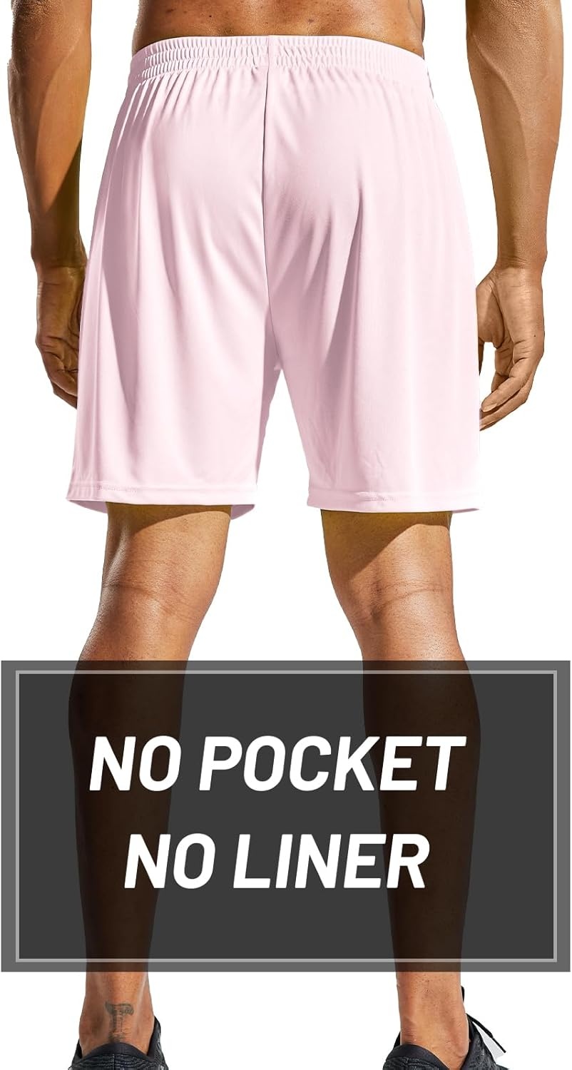 image:imageMIER Mens QuickDry AthleticSoccerBasketball Shorts Without Pockets No Liner Running Workout Training Active ShortsPink