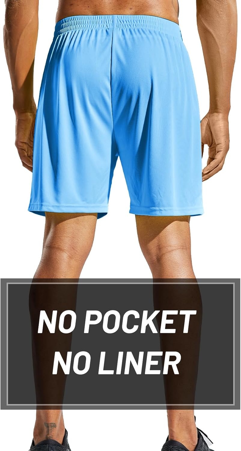 image:imageMIER Mens QuickDry AthleticSoccerBasketball Shorts Without Pockets No Liner Running Workout Training Active ShortsSky Blue