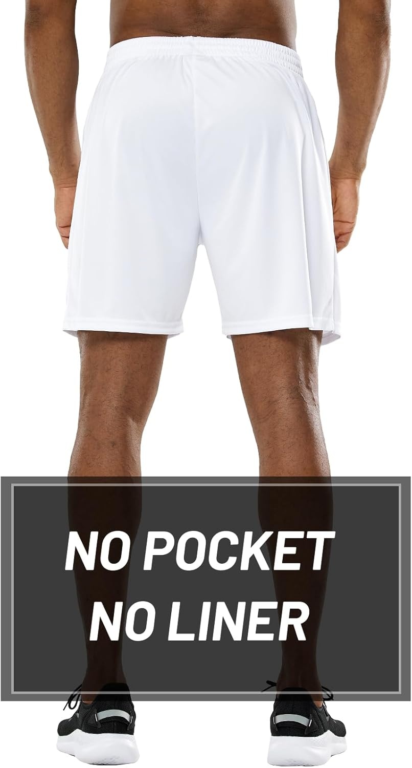 image:imageMIER Mens QuickDry AthleticSoccerBasketball Shorts Without Pockets No Liner Running Workout Training Active ShortsWhite