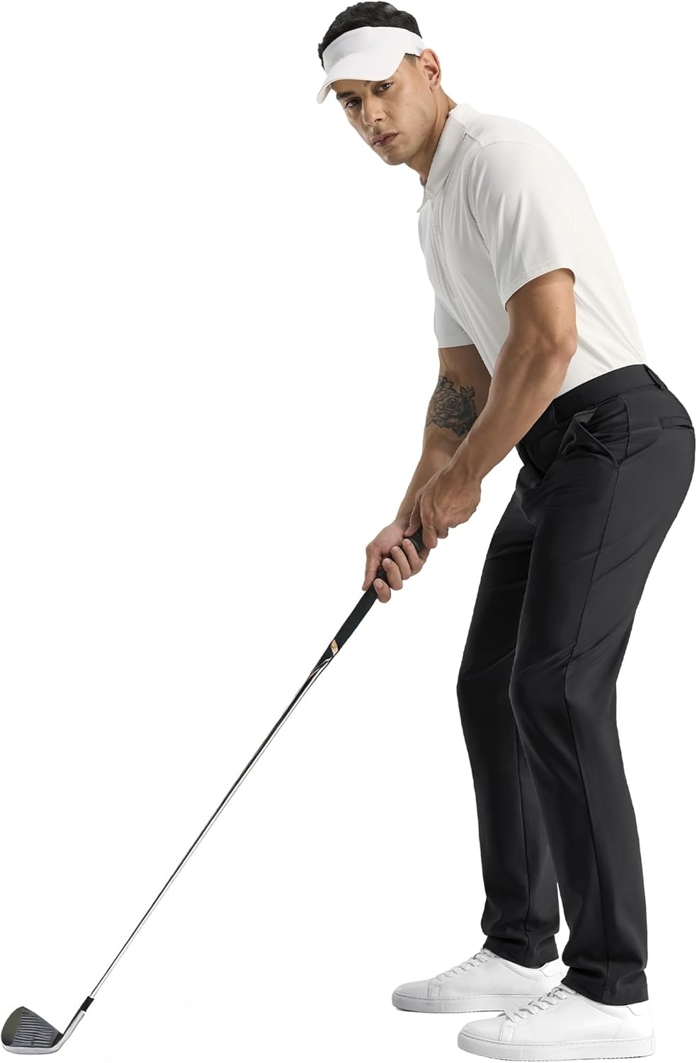 image:imageMIER Mens Stretch Golf Pants 30 Lightweight Work Dress Pants Classic Fit Casual Slacks Business Trousers with PocketsBlack