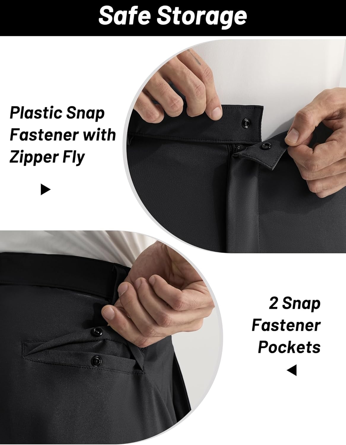 image:imageMIER Mens Stretch Golf Pants 30 Lightweight Work Dress Pants Classic Fit Casual Slacks Business Trousers with PocketsBlack