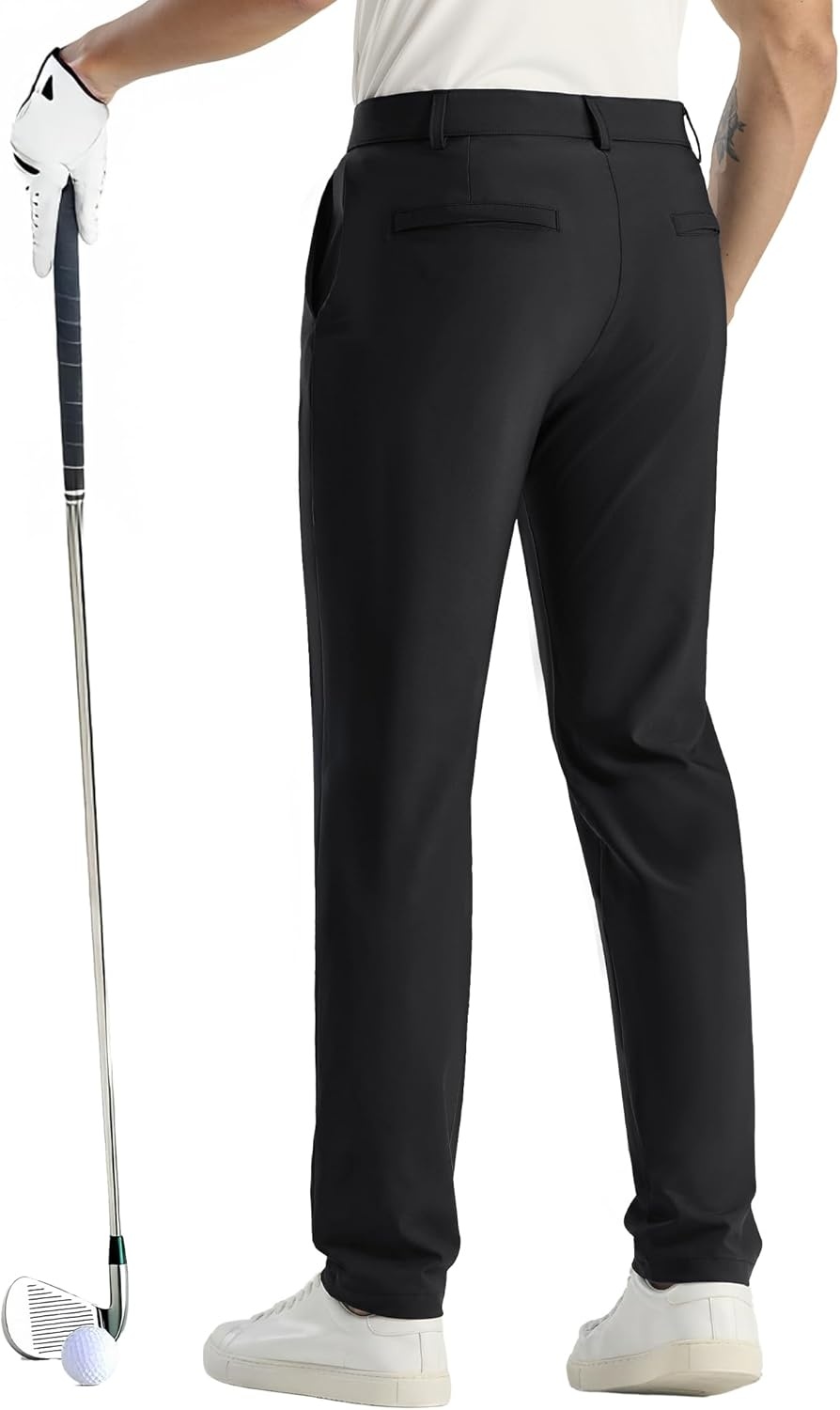 image:imageMIER Mens Stretch Golf Pants 30 Lightweight Work Dress Pants Classic Fit Casual Slacks Business Trousers with PocketsBlack