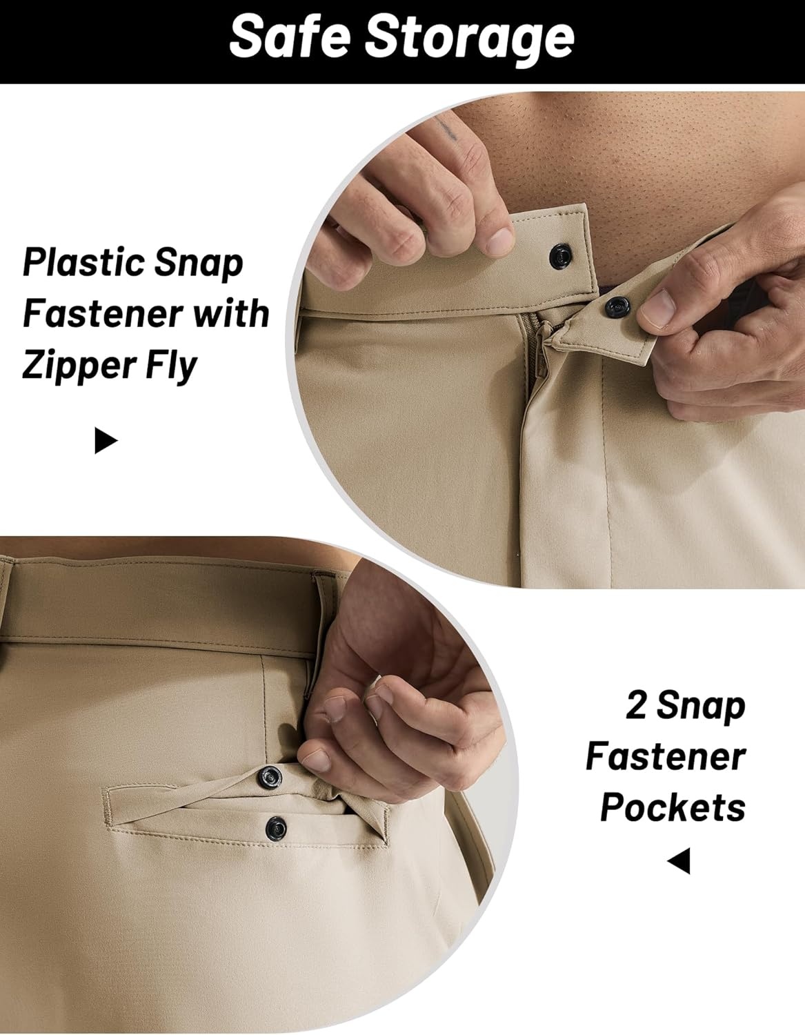image:imageMIER Mens Stretch Golf Pants 30 Lightweight Work Dress Pants Classic Fit Casual Slacks Business Trousers with PocketsLight Khaki