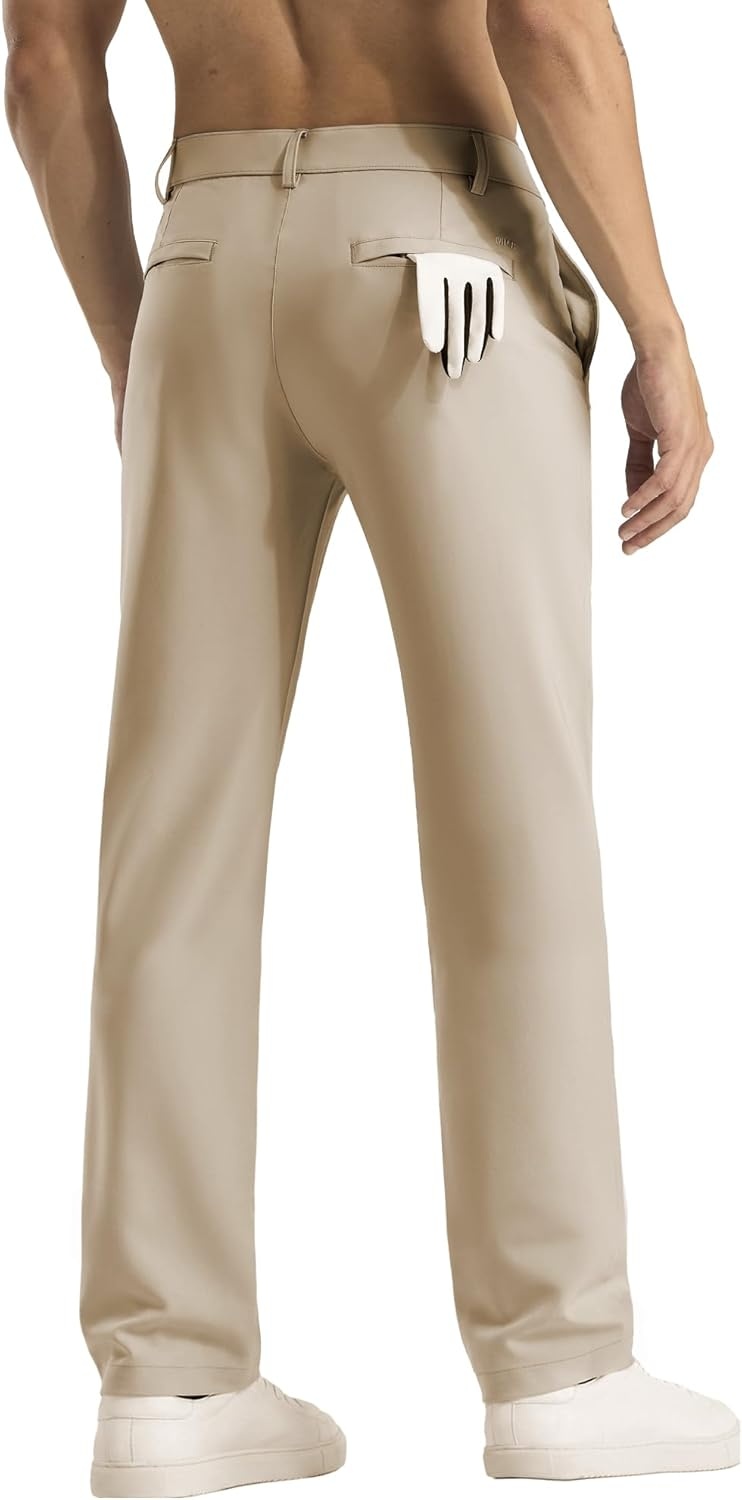 image:imageMIER Mens Stretch Golf Pants 30 Lightweight Work Dress Pants Classic Fit Casual Slacks Business Trousers with PocketsLight Khaki