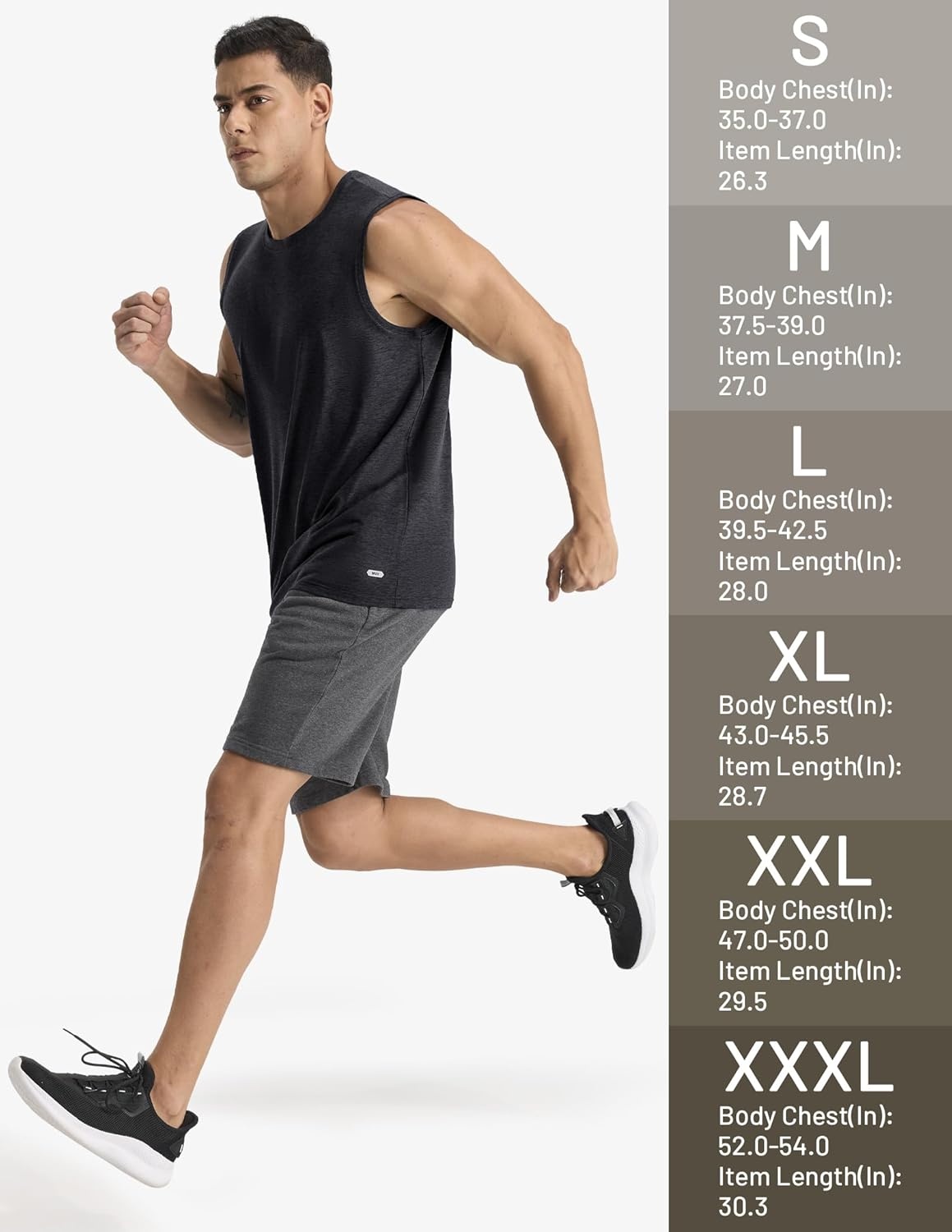 image:imageMIER Mens Tank Tops Quick Dry Workout Sleeveless Muscle Shirts Summer Gym Running Athletic Casual Tee Shirts UltraSoftHeather Black