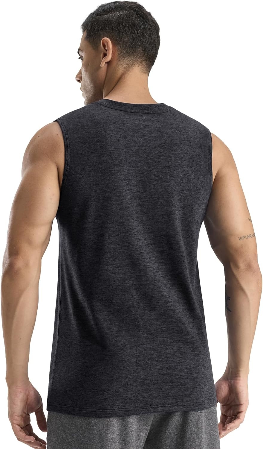 image:imageMIER Mens Tank Tops Quick Dry Workout Sleeveless Muscle Shirts Summer Gym Running Athletic Casual Tee Shirts UltraSoftHeather Black