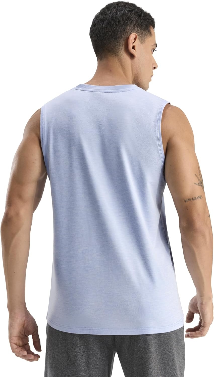image:imageMIER Mens Tank Tops Quick Dry Workout Sleeveless Muscle Shirts Summer Gym Running Athletic Casual Tee Shirts UltraSoftHeather Blue