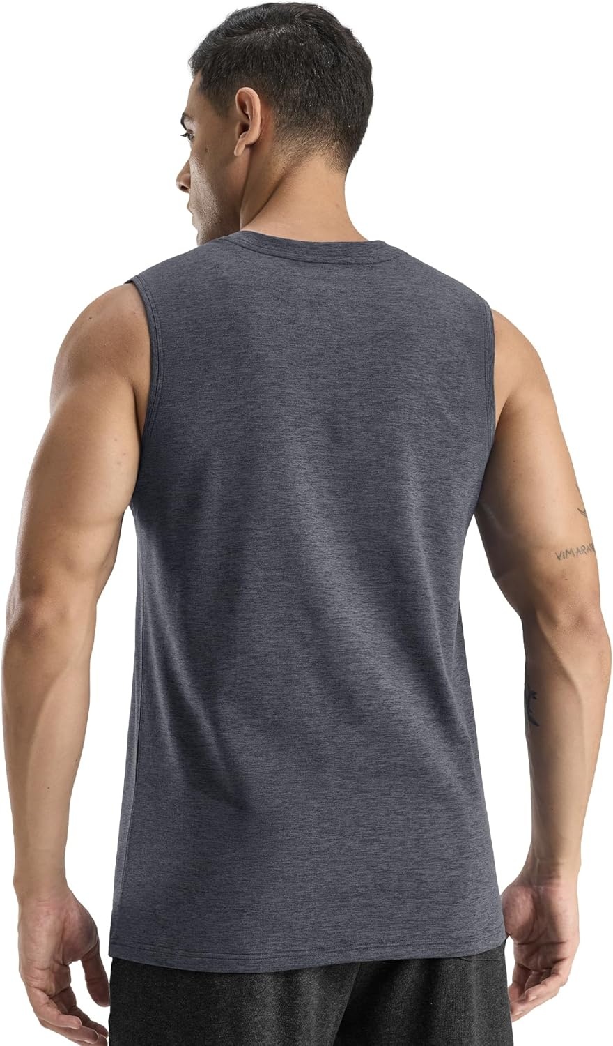 image:imageMIER Mens Tank Tops Quick Dry Workout Sleeveless Muscle Shirts Summer Gym Running Athletic Casual Tee Shirts UltraSoftHeather Charcoal