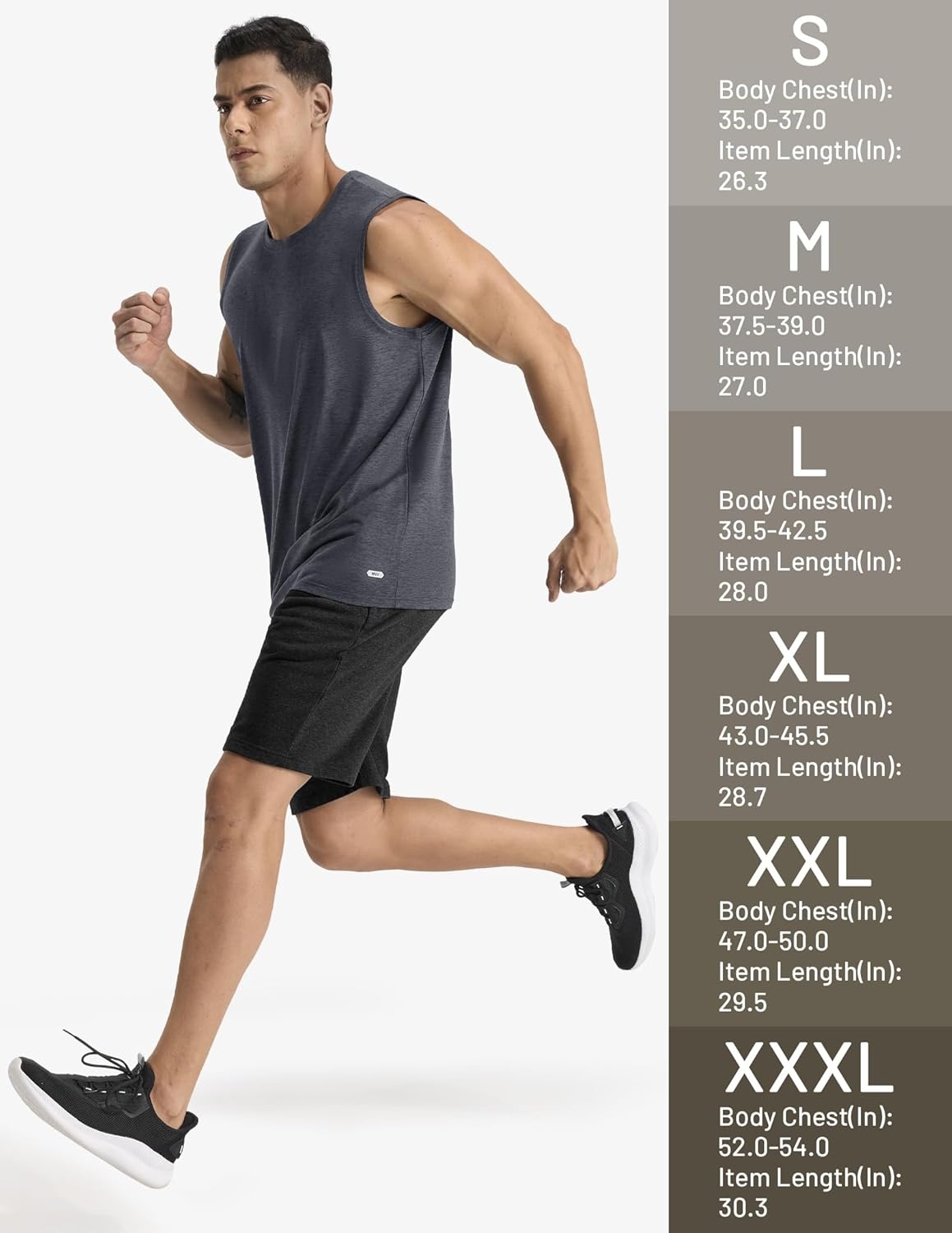 image:imageMIER Mens Tank Tops Quick Dry Workout Sleeveless Muscle Shirts Summer Gym Running Athletic Casual Tee Shirts UltraSoftHeather Charcoal