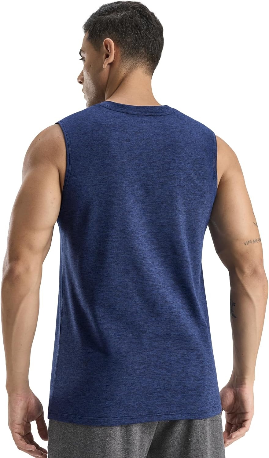 image:imageMIER Mens Tank Tops Quick Dry Workout Sleeveless Muscle Shirts Summer Gym Running Athletic Casual Tee Shirts UltraSoftHeather Navy