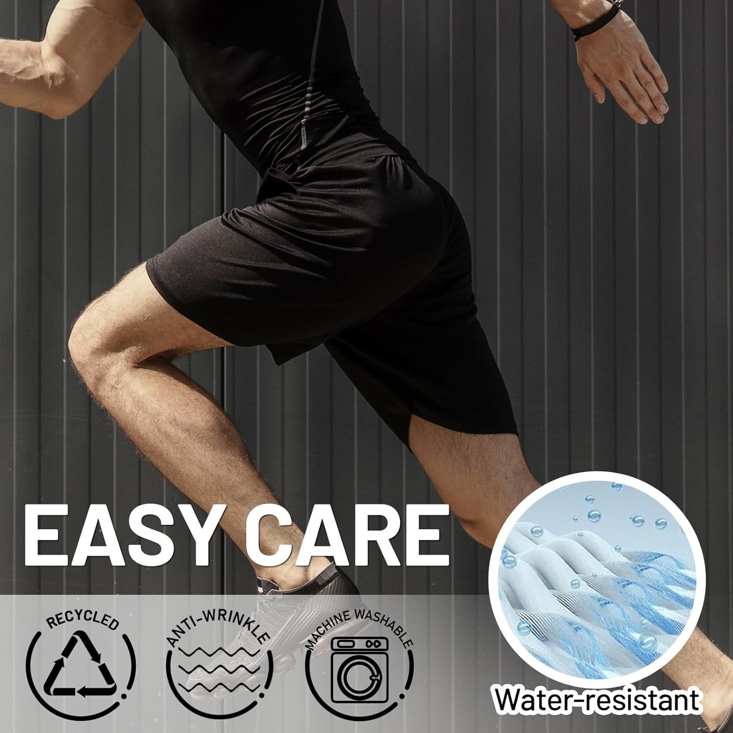 image:imageMIER Mens Workout Running Shorts 7 Inch Lightweight Athletic with Zipper Pockets No Liner QuickDry Gym Active ShortsBlack