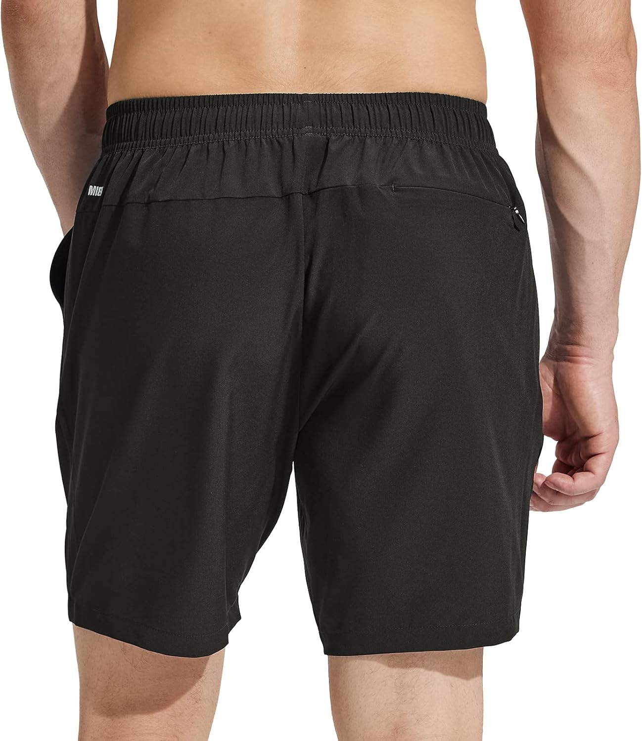 image:imageMIER Mens Workout Running Shorts 7 Inch Lightweight Athletic with Zipper Pockets No Liner QuickDry Gym Active ShortsBlack