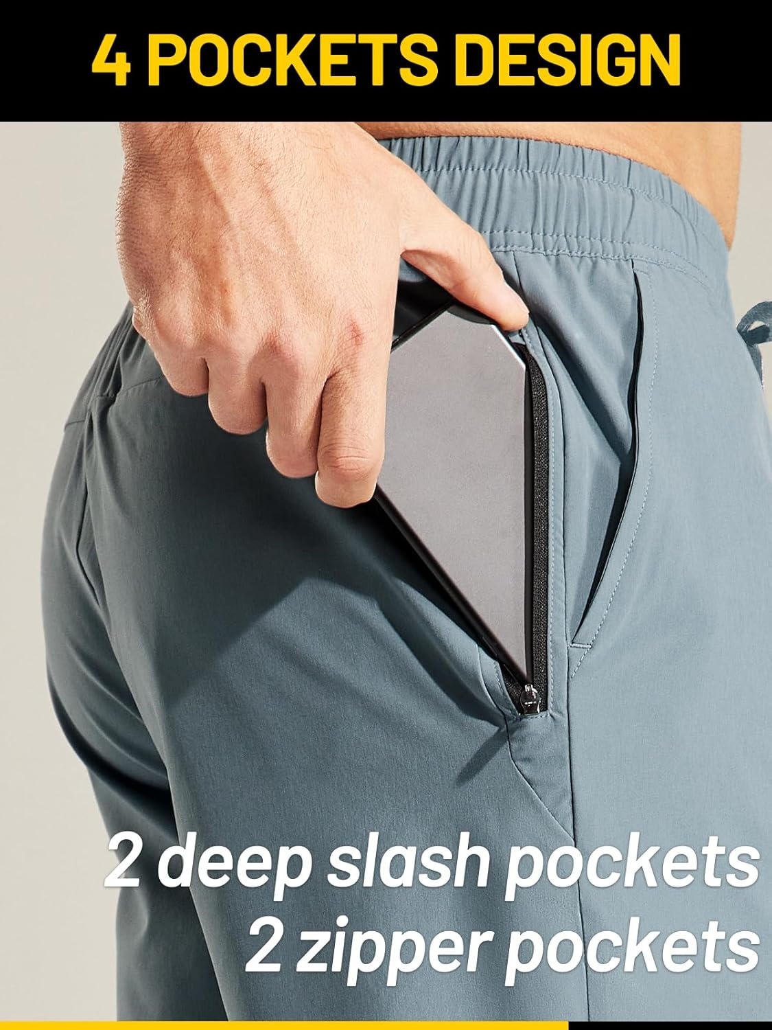 image:imageMIER Mens Workout Running Shorts 7 Inch Lightweight Athletic with Zipper Pockets No Liner QuickDry Gym Active ShortsCoolgrey
