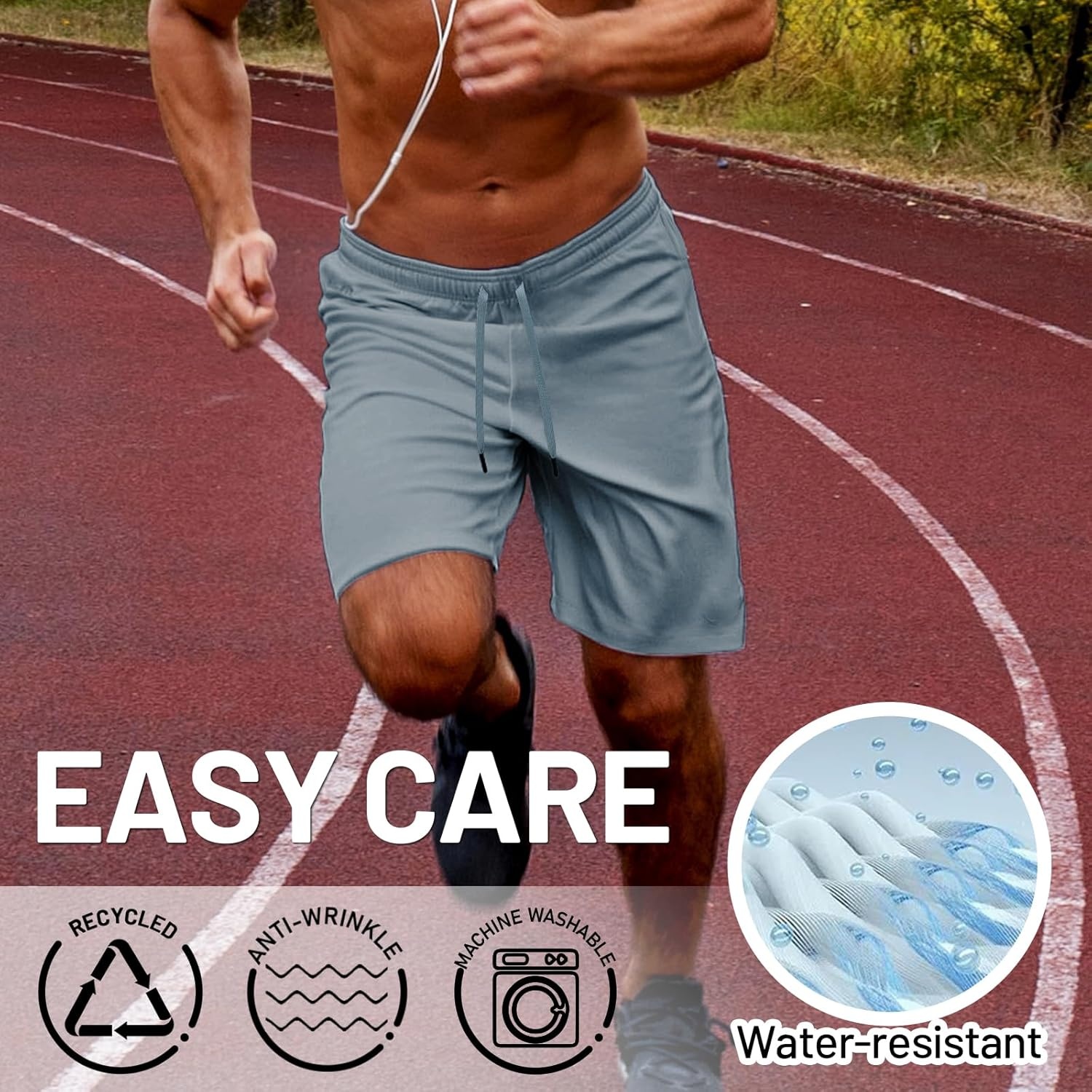 image:imageMIER Mens Workout Running Shorts 7 Inch Lightweight Athletic with Zipper Pockets No Liner QuickDry Gym Active ShortsCoolgrey