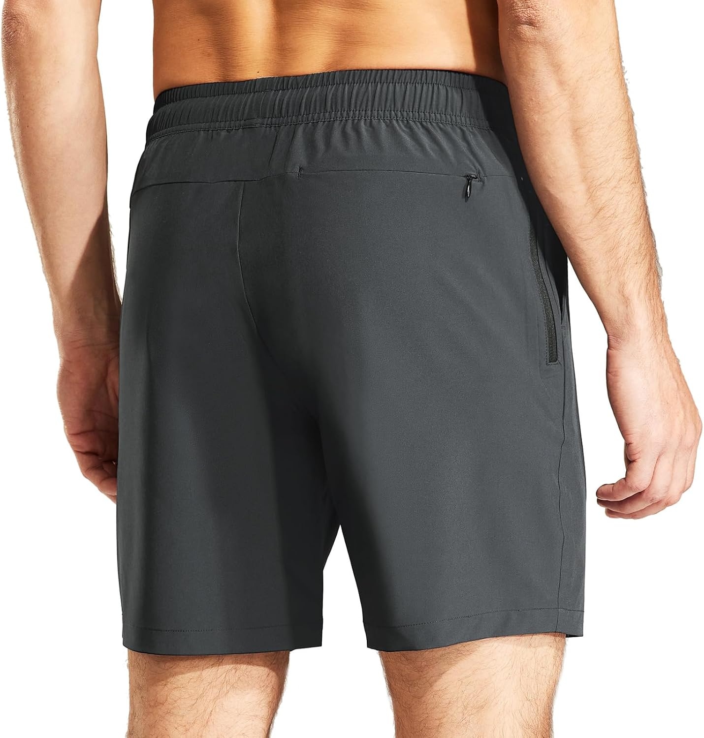 image:imageMIER Mens Workout Running Shorts 7 Inch Lightweight Athletic with Zipper Pockets No Liner QuickDry Gym Active ShortsDark Grey