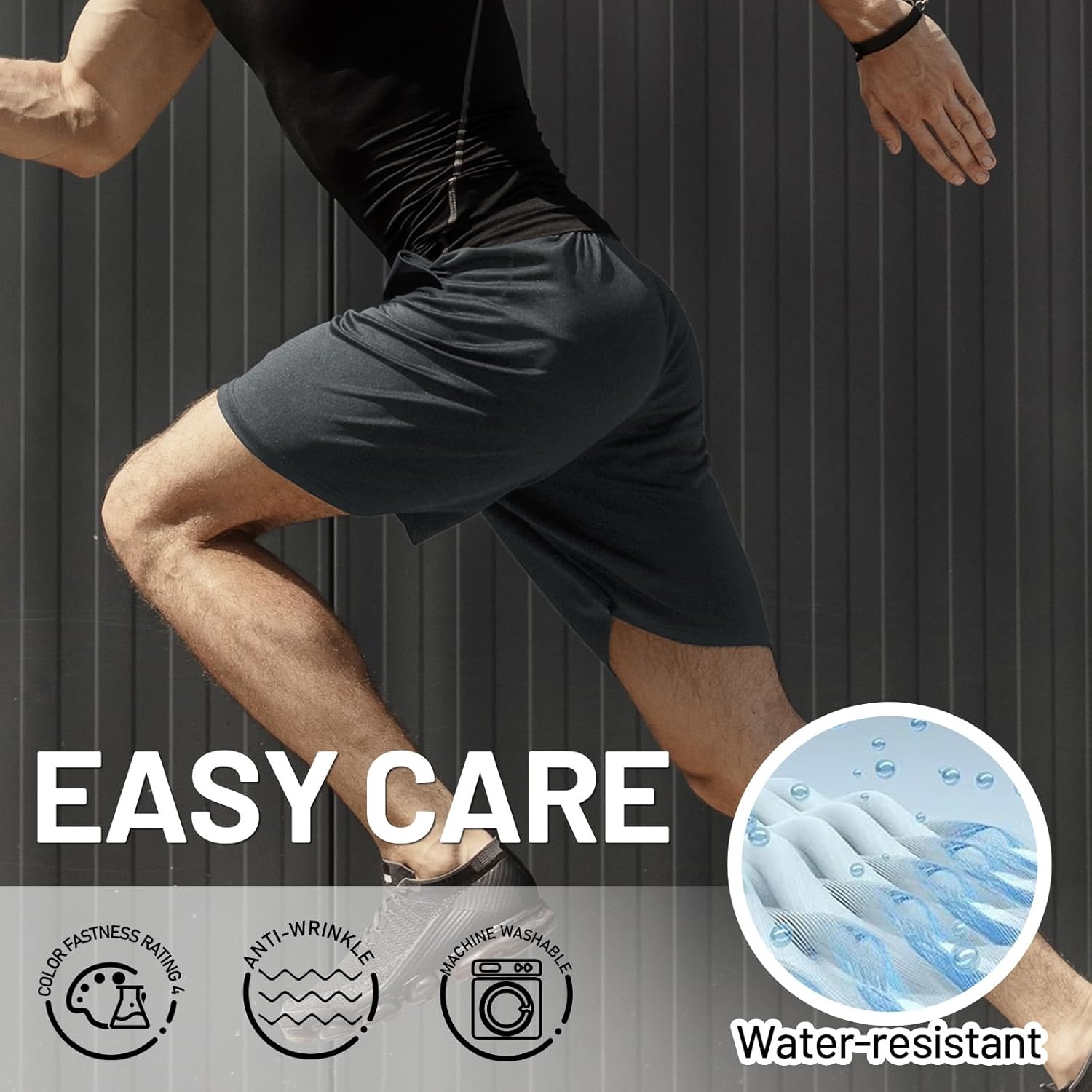 image:imageMIER Mens Workout Running Shorts 7 Inch Lightweight Athletic with Zipper Pockets No Liner QuickDry Gym Active ShortsDark Grey