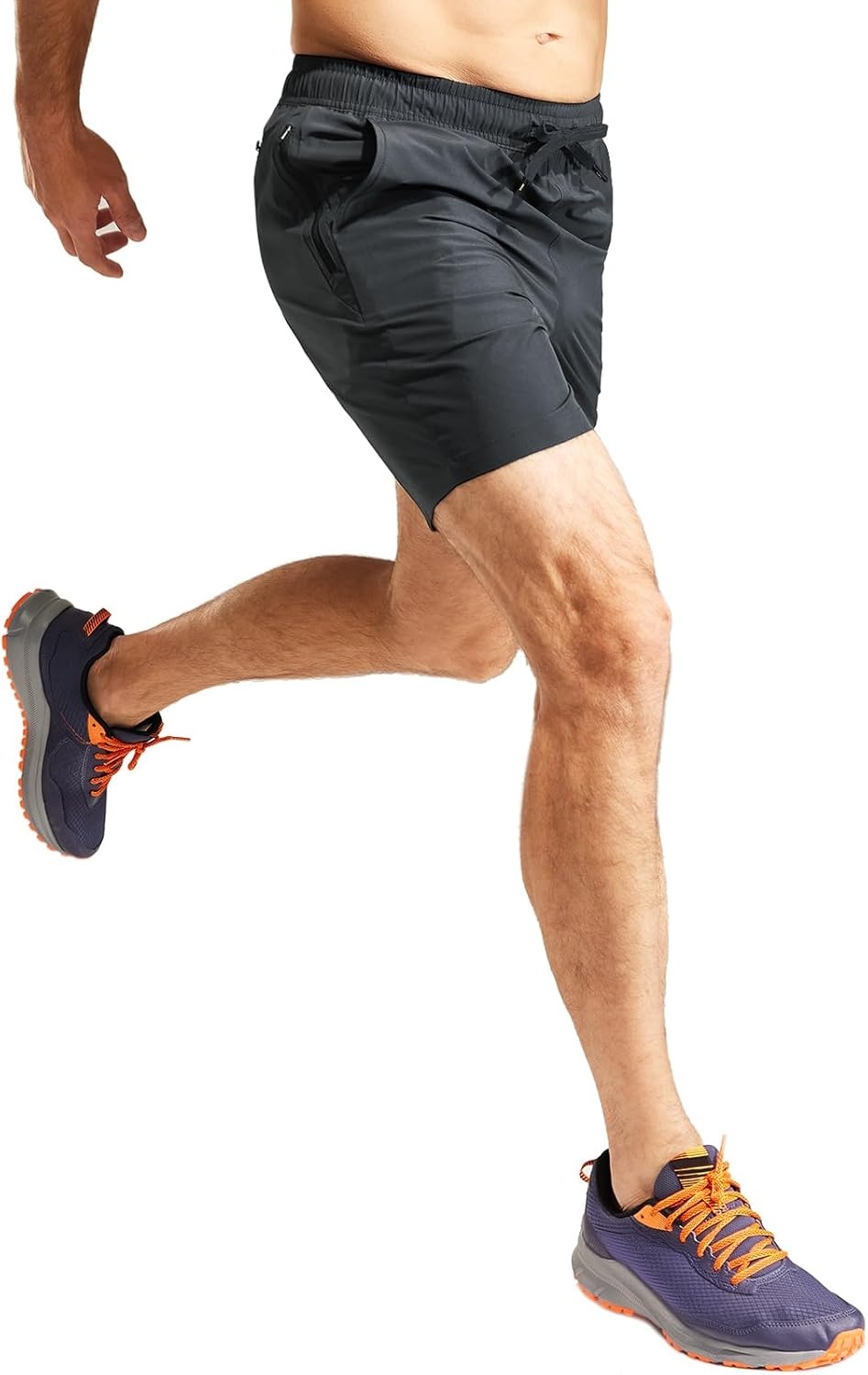 image:imageMIER Mens Workout Running Shorts 7 Inch Lightweight Athletic with Zipper Pockets No Liner QuickDry Gym Active ShortsDark Grey