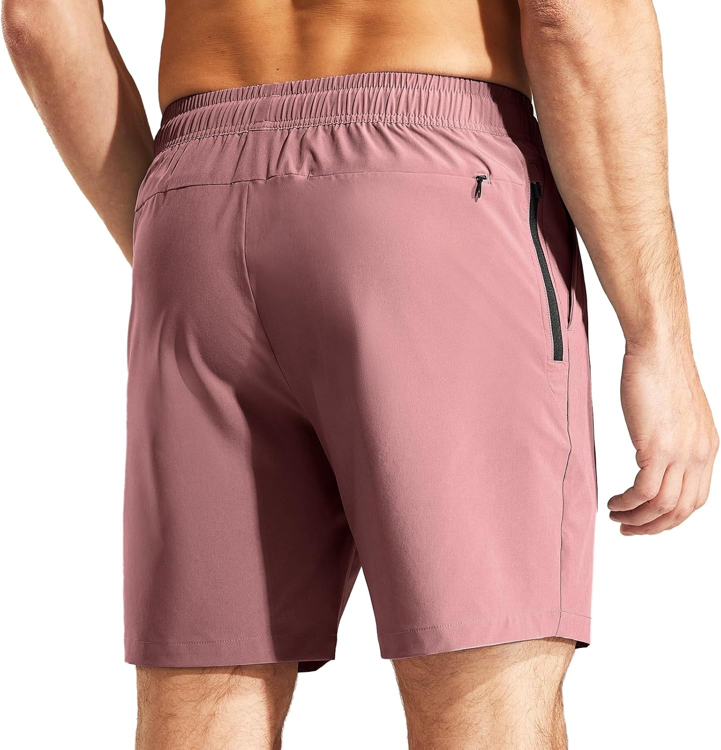image:imageMIER Mens Workout Running Shorts 7 Inch Lightweight Athletic with Zipper Pockets No Liner QuickDry Gym Active ShortsDusty Pink
