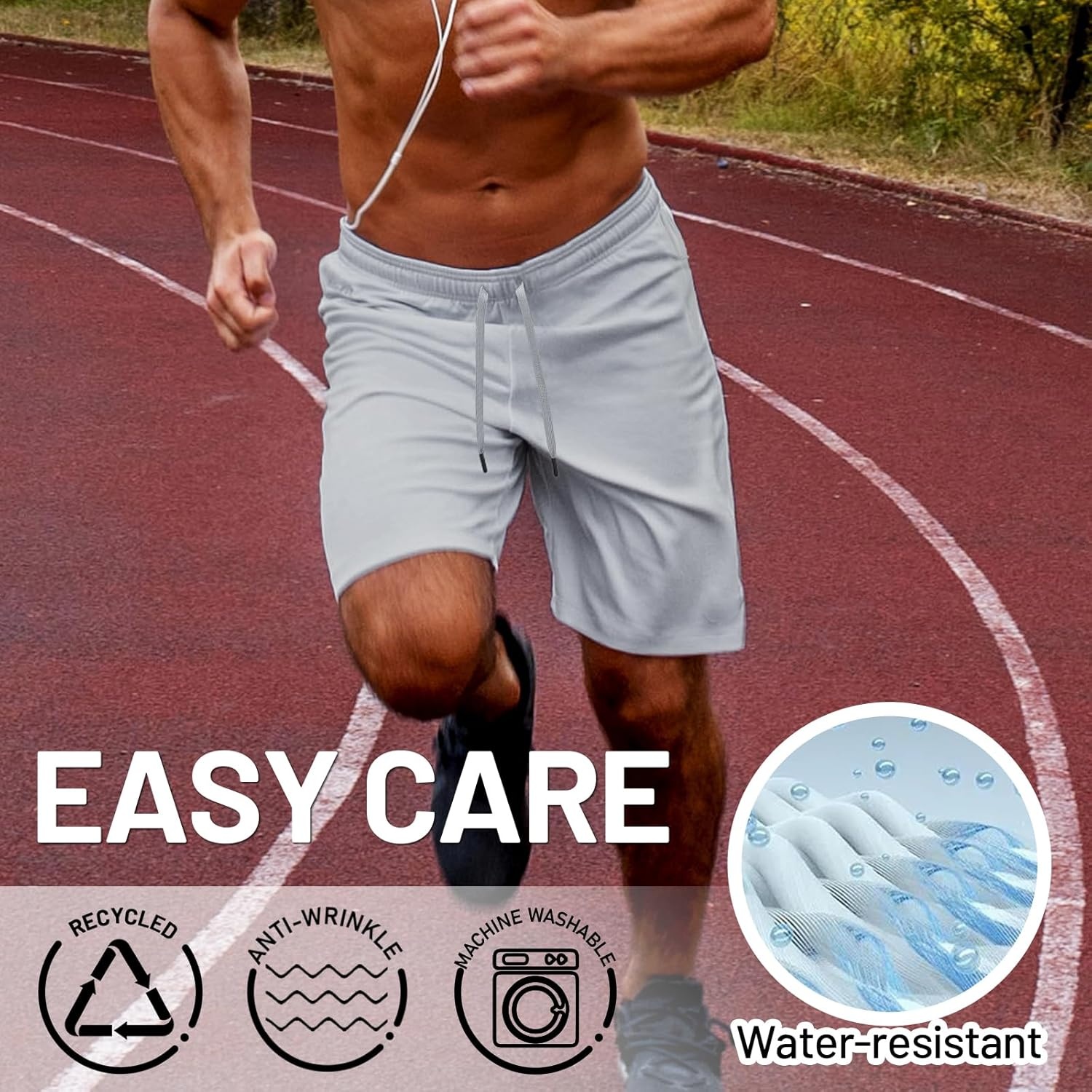 image:imageMIER Mens Workout Running Shorts 7 Inch Lightweight Athletic with Zipper Pockets No Liner QuickDry Gym Active ShortsGray
