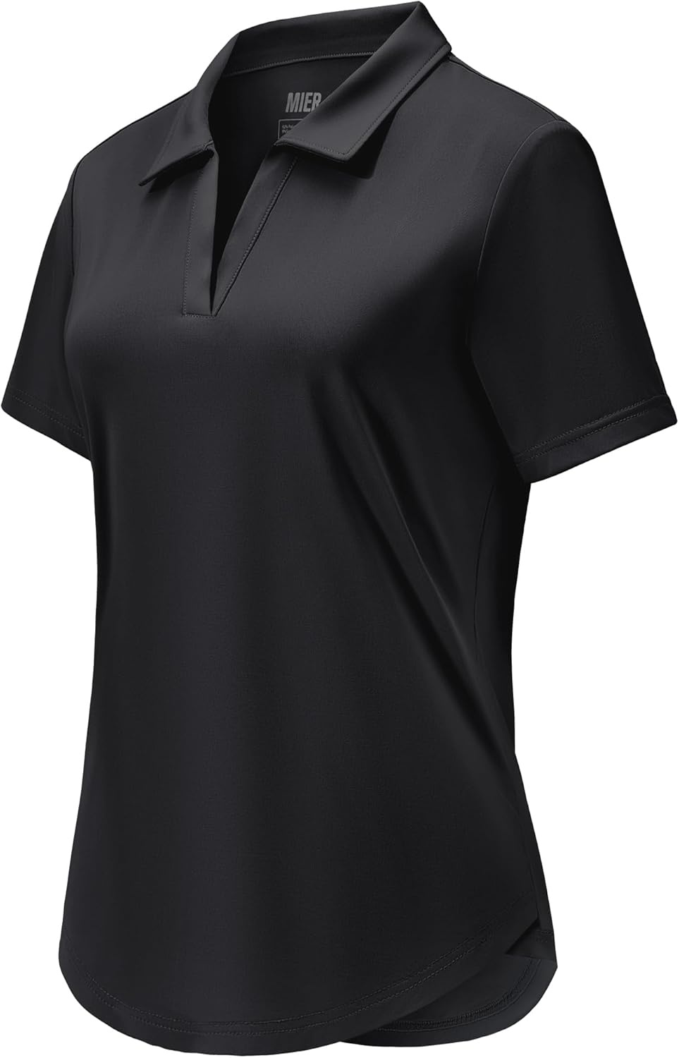 image:imageMIER Polo Shirts for Women V Neck Short Sleeve Golf Tennis Shirts Quick Dry Soft UPF 50 Collared Active Tops LightweightBlack