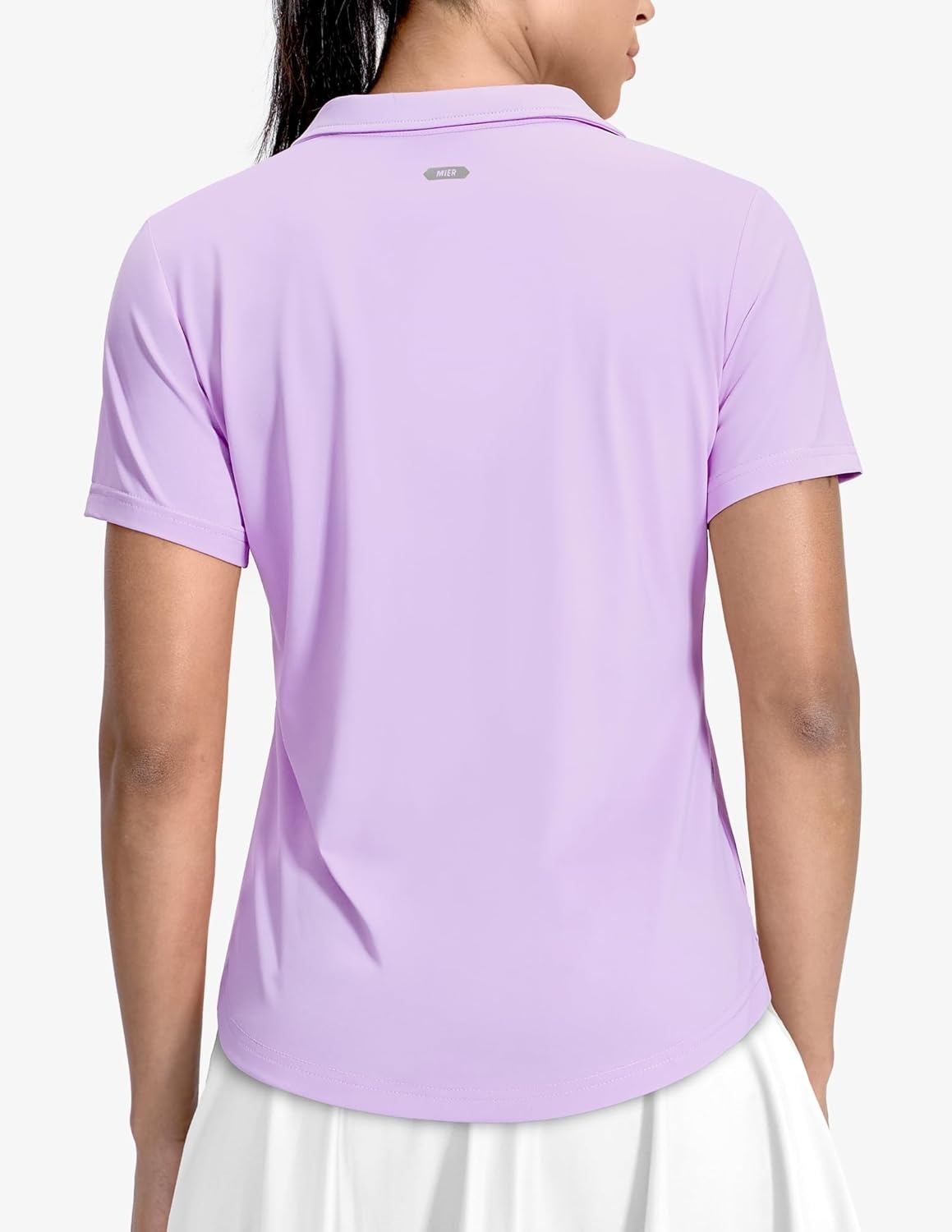 image:imageMIER Polo Shirts for Women V Neck Short Sleeve Golf Tennis Shirts Quick Dry Soft UPF 50 Collared Active Tops LightweightLavender