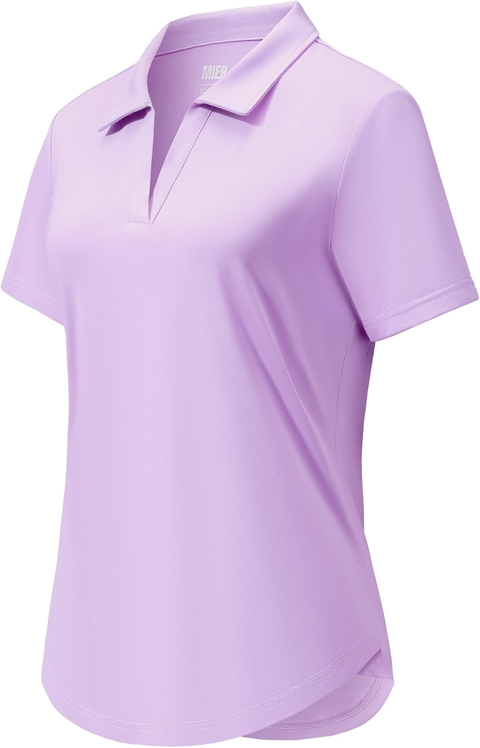 image:imageMIER Polo Shirts for Women V Neck Short Sleeve Golf Tennis Shirts Quick Dry Soft UPF 50 Collared Active Tops LightweightLavender