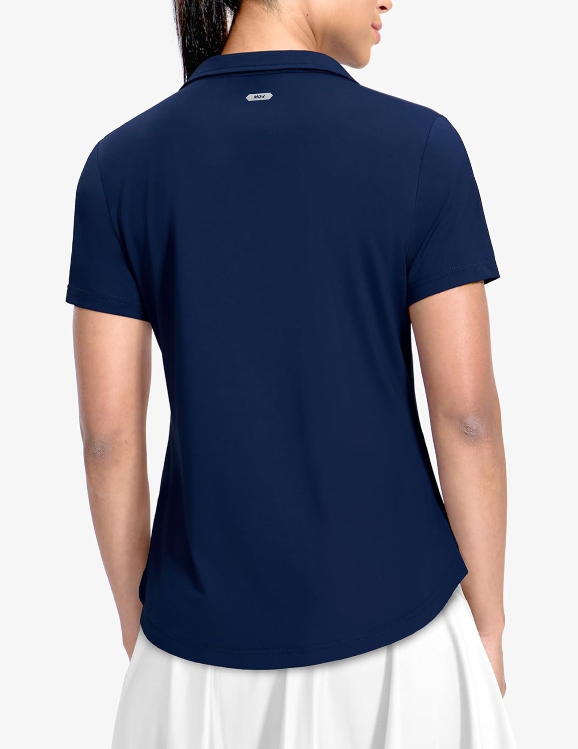 image:imageMIER Polo Shirts for Women V Neck Short Sleeve Golf Tennis Shirts Quick Dry Soft UPF 50 Collared Active Tops LightweightNavy