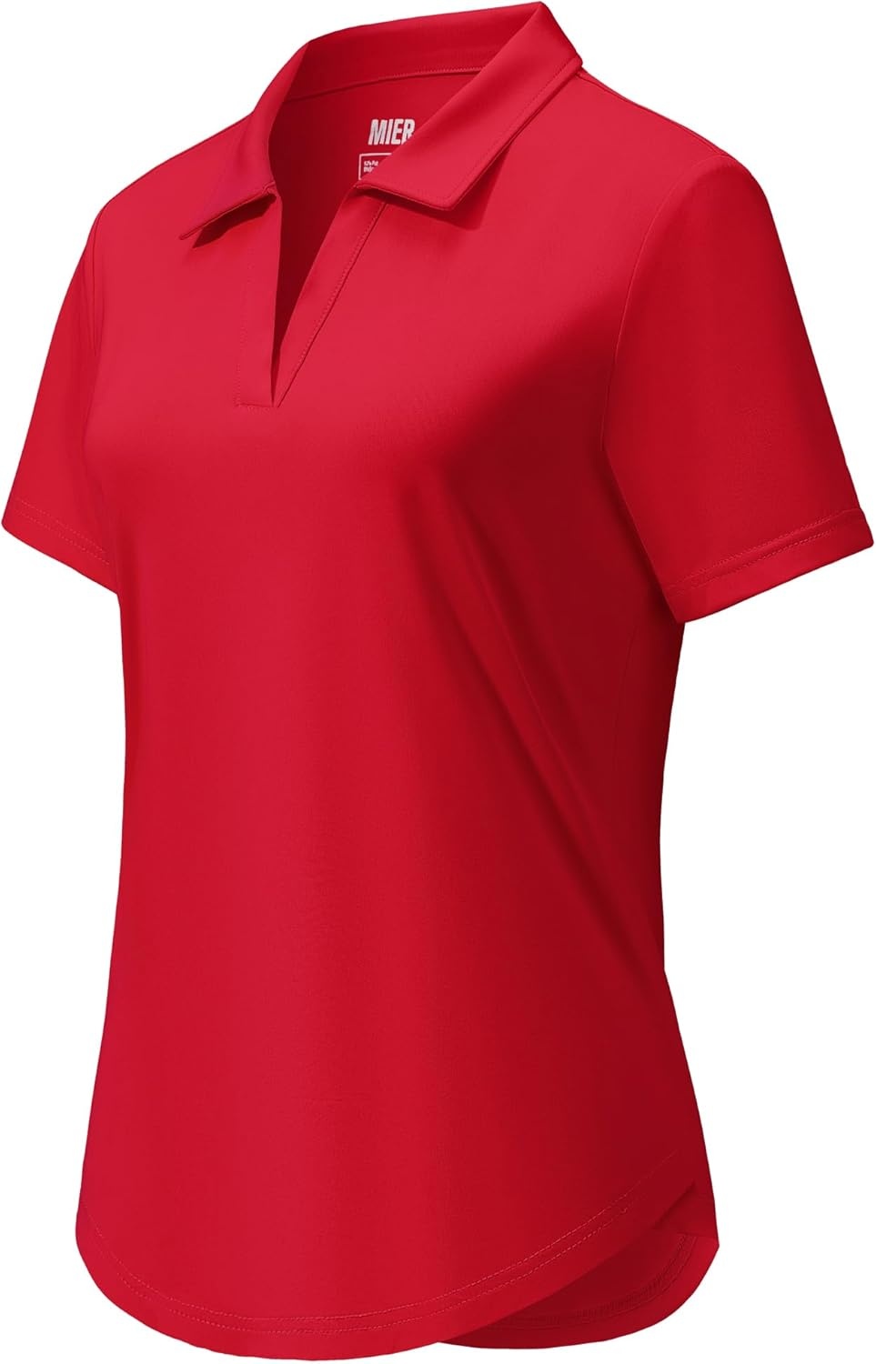 image:imageMIER Polo Shirts for Women V Neck Short Sleeve Golf Tennis Shirts Quick Dry Soft UPF 50 Collared Active Tops LightweightRed