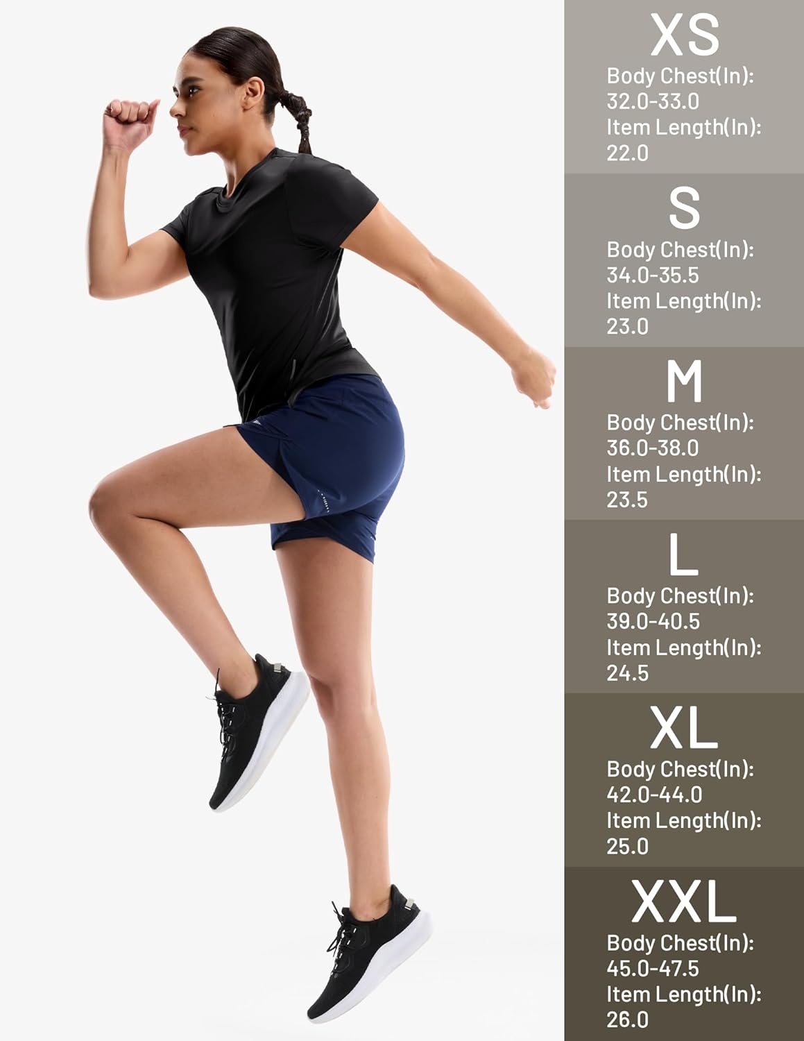 image:imageMIER Short Sleeve COOL MAX Running Shirts for Women Moisture Wicking amp Quick Dry Workout Athletic TShirt Crew Neck Gym TopBlack