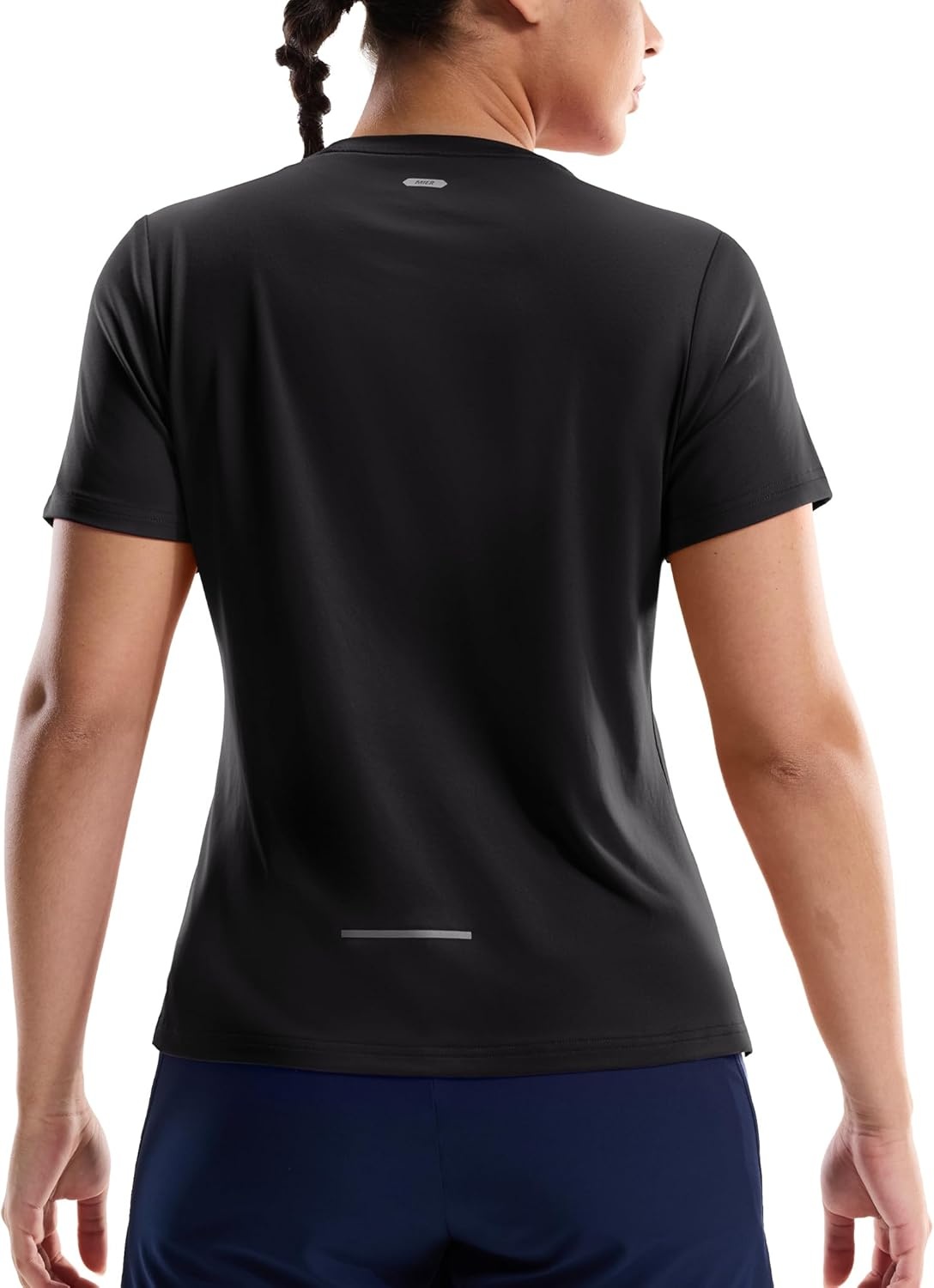 image:imageMIER Short Sleeve COOL MAX Running Shirts for Women Moisture Wicking amp Quick Dry Workout Athletic TShirt Crew Neck Gym TopBlack