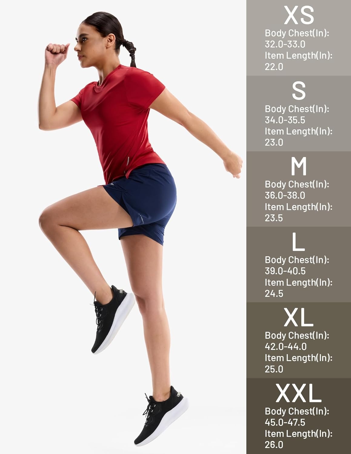 image:imageMIER Short Sleeve COOL MAX Running Shirts for Women Moisture Wicking amp Quick Dry Workout Athletic TShirt Crew Neck Gym TopRed