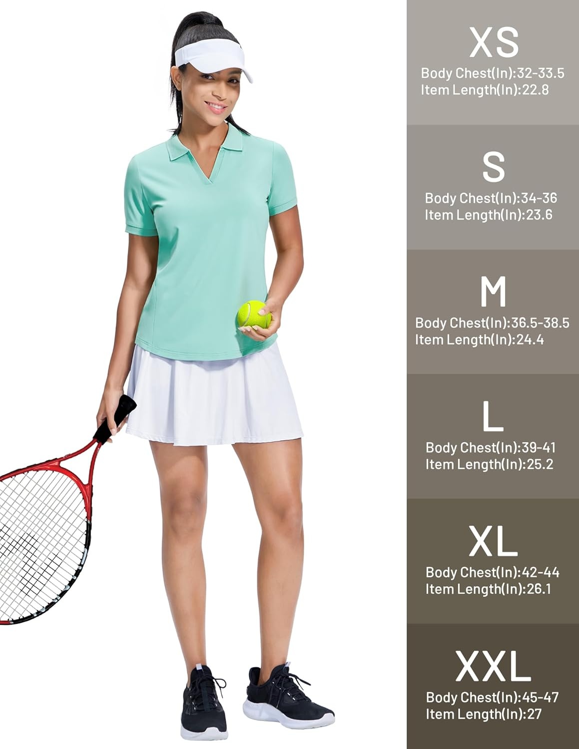 image:imageMIER VNeck Polo Shirts for Women Short Sleeve UPF 50 Sun Protection Golf Tennis Active Stretch Collared Shirt Tops Dry FitAqua