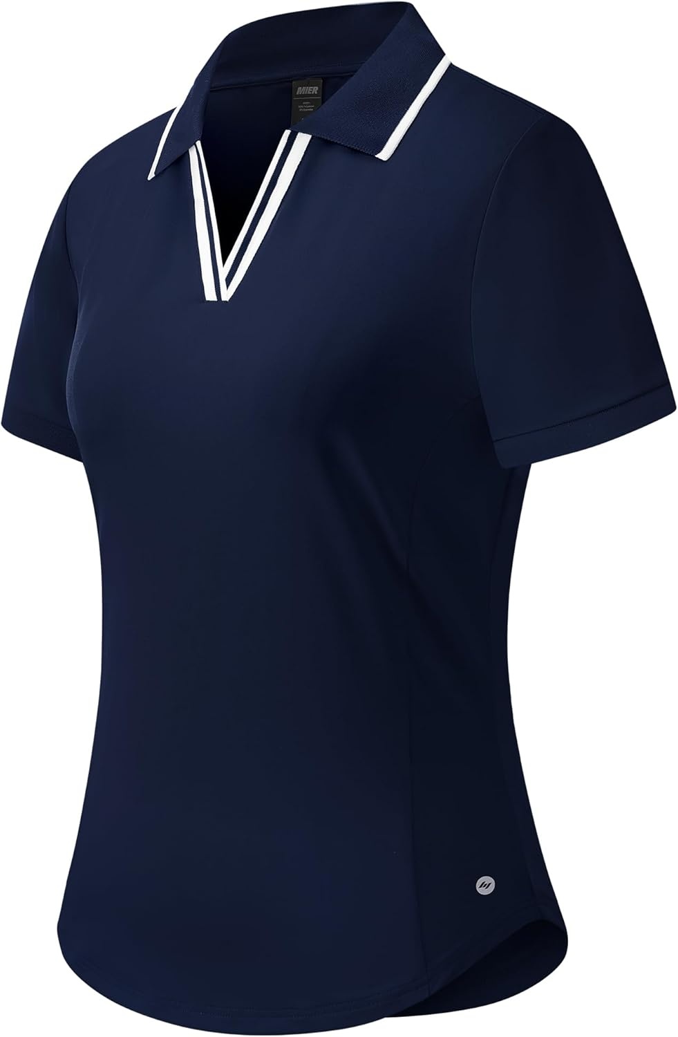 image:imageMIER VNeck Polo Shirts for Women Short Sleeve UPF 50 Sun Protection Golf Tennis Active Stretch Collared Shirt Tops Dry FitNavyWhite