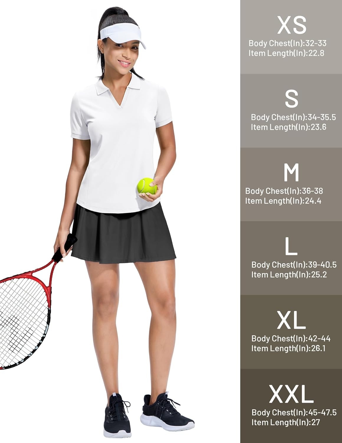 image:imageMIER VNeck Polo Shirts for Women Short Sleeve UPF 50 Sun Protection Golf Tennis Active Stretch Collared Shirt Tops Dry FitWhite