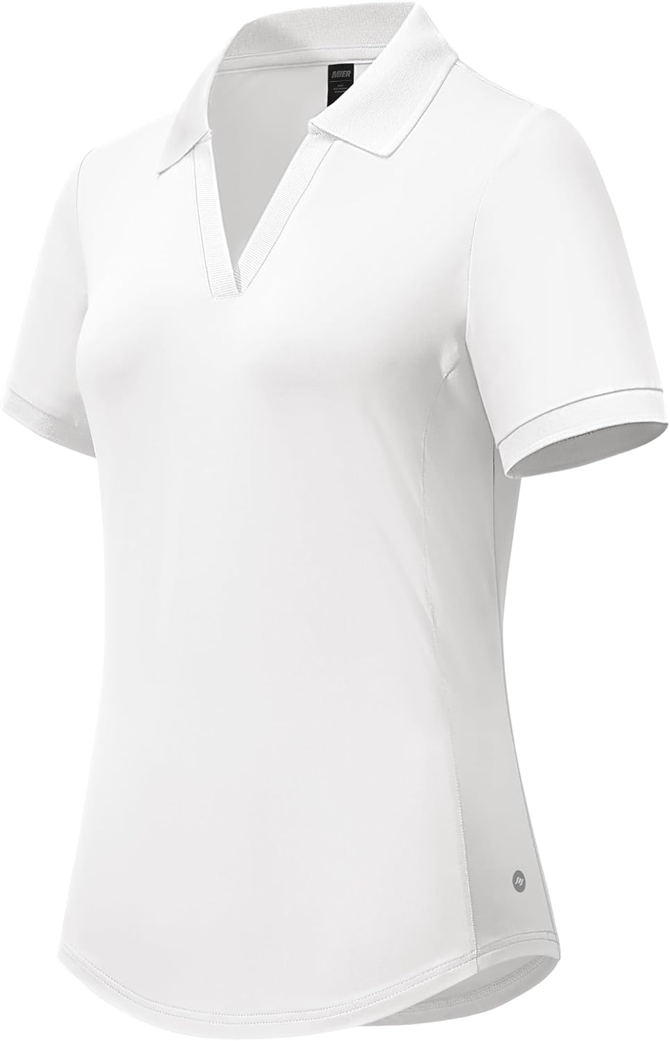 image:imageMIER VNeck Polo Shirts for Women Short Sleeve UPF 50 Sun Protection Golf Tennis Active Stretch Collared Shirt Tops Dry FitWhite