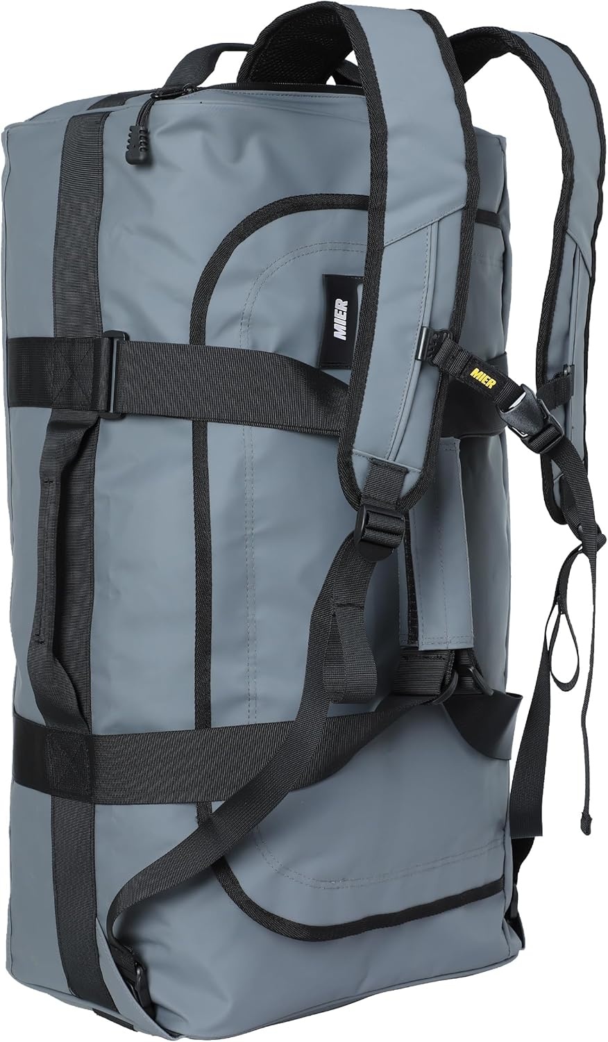 image:imageMIER Water Resistant Backpack Duffle Heavy Duty Convertible Duffle Bag with Backpack Straps for Gym Sports TravelGray